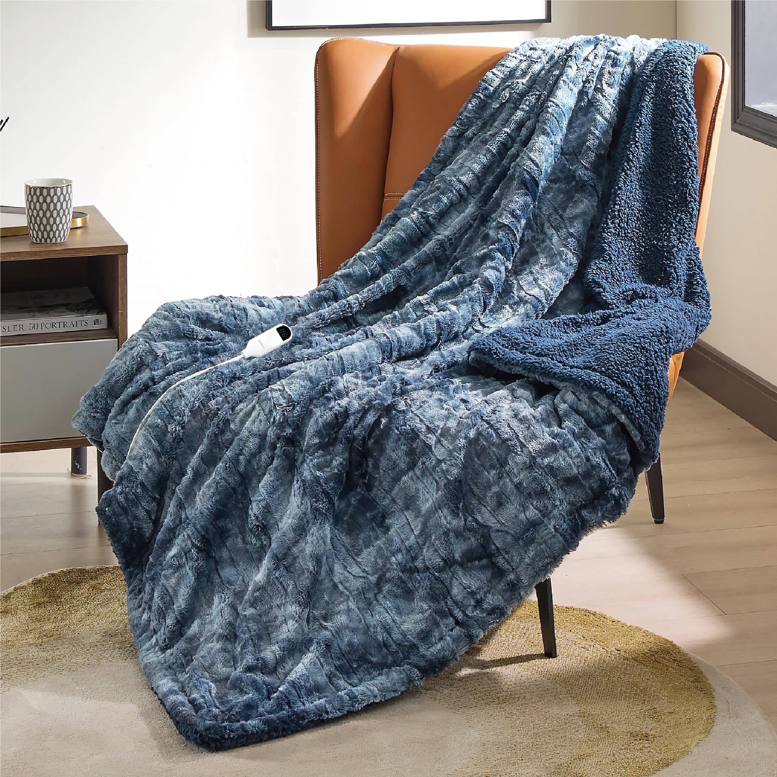 Bedsure Electric Heated Faux Fur Sherpa Blanket