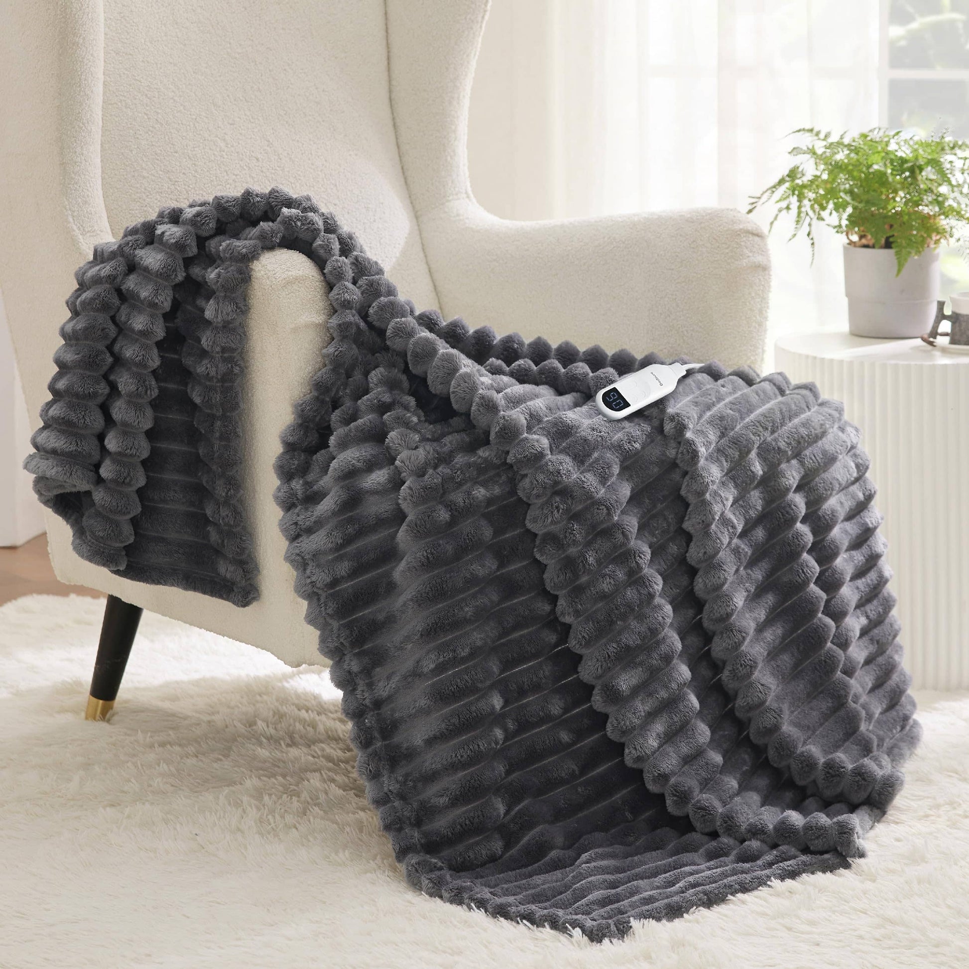 GentleSoft™ Striped Flannel Heated Blanket