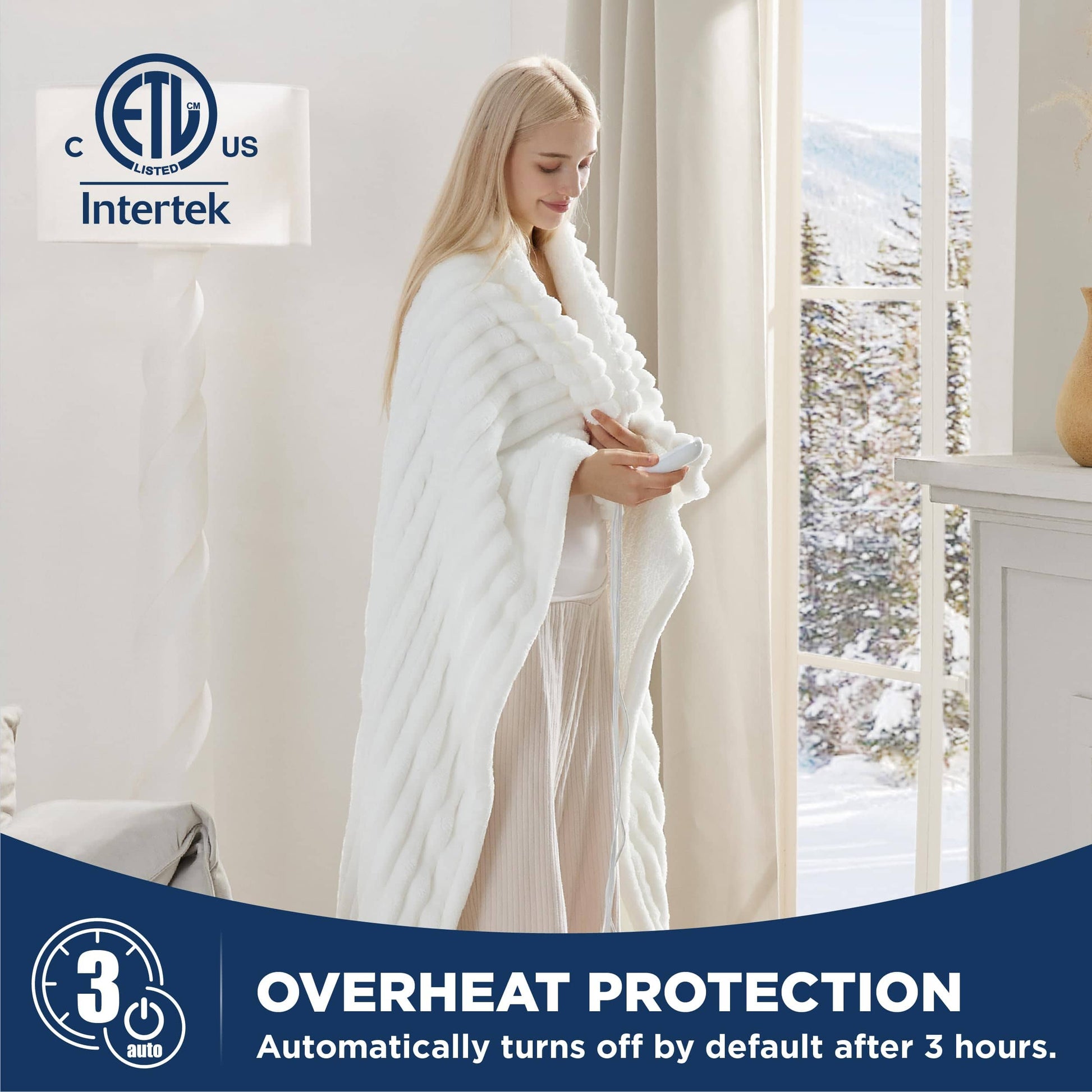 GentleSoft™ Striped Flannel Heated Blanket