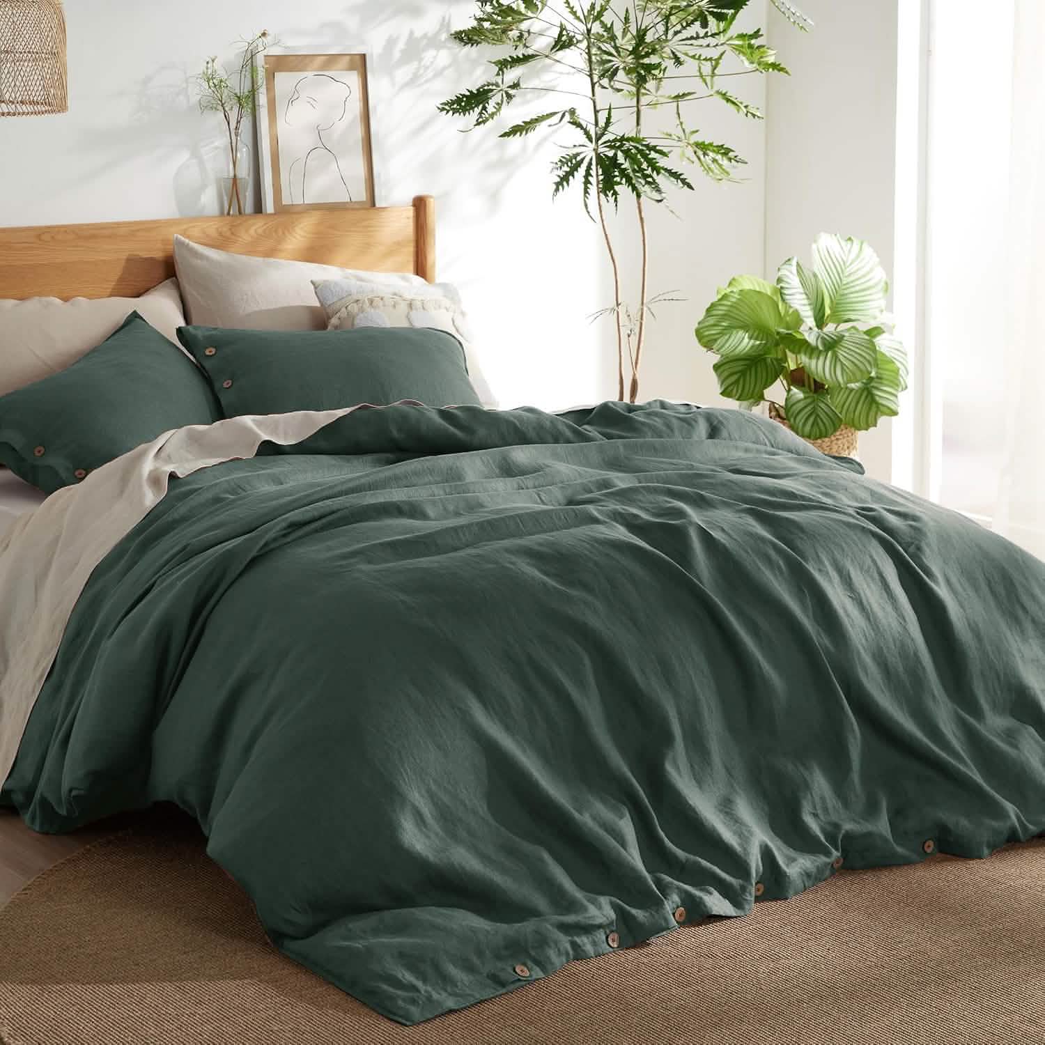 GentleSoft™ Cotton Linen Hybrid Duvet Cover Set
