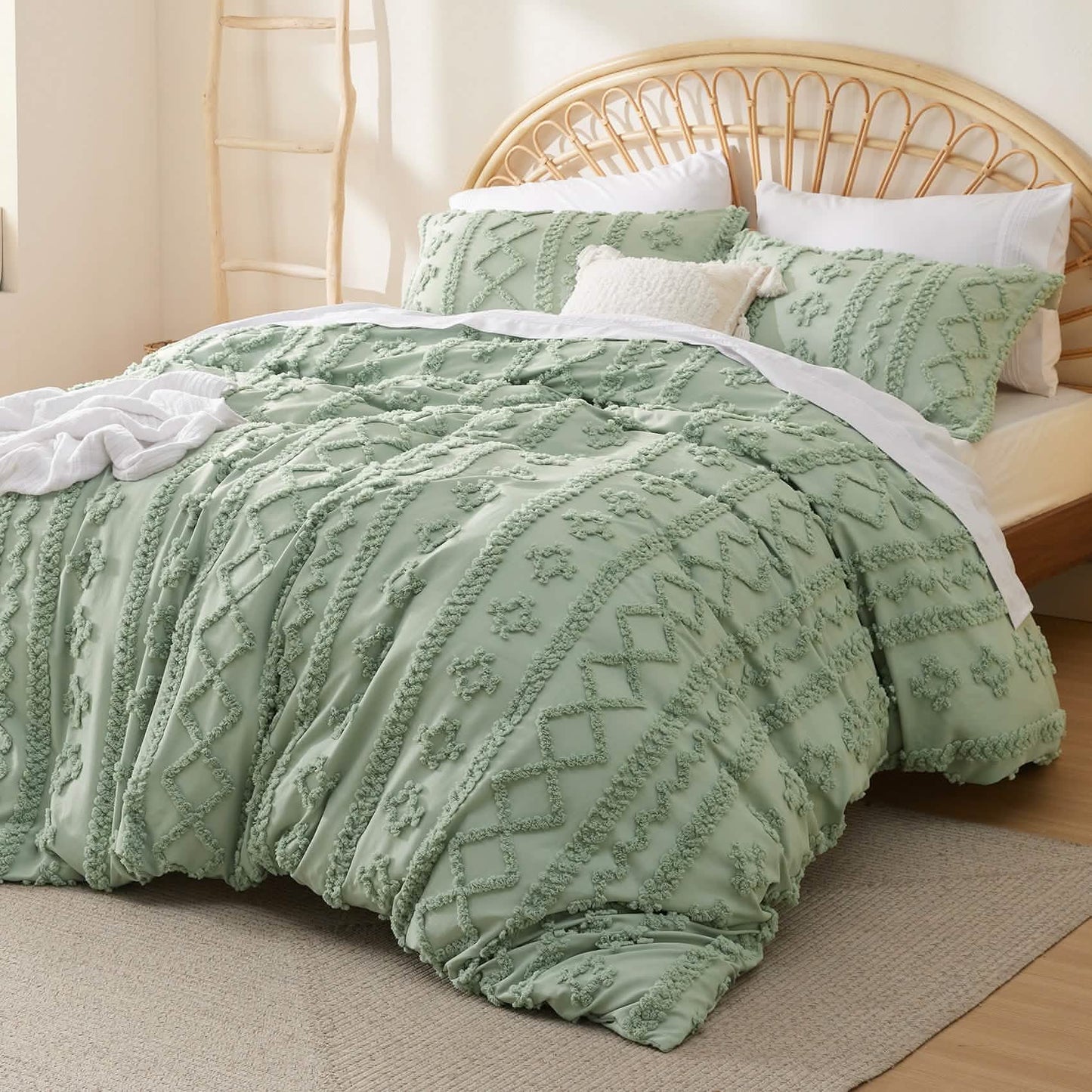 GentleSoft™ Boho Tufted Embroidery Duvet Cover Set