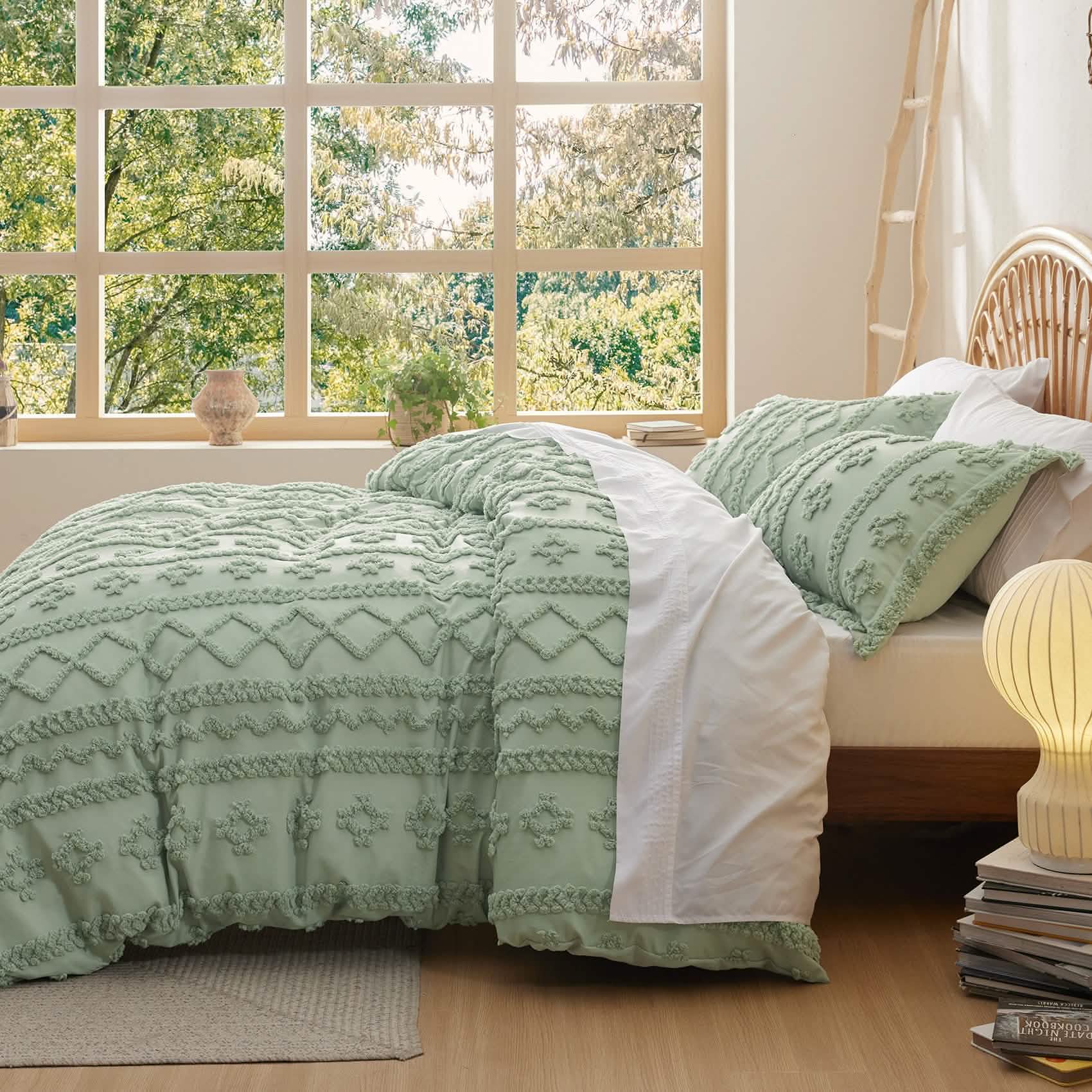 GentleSoft™ Boho Tufted Embroidery Duvet Cover Set