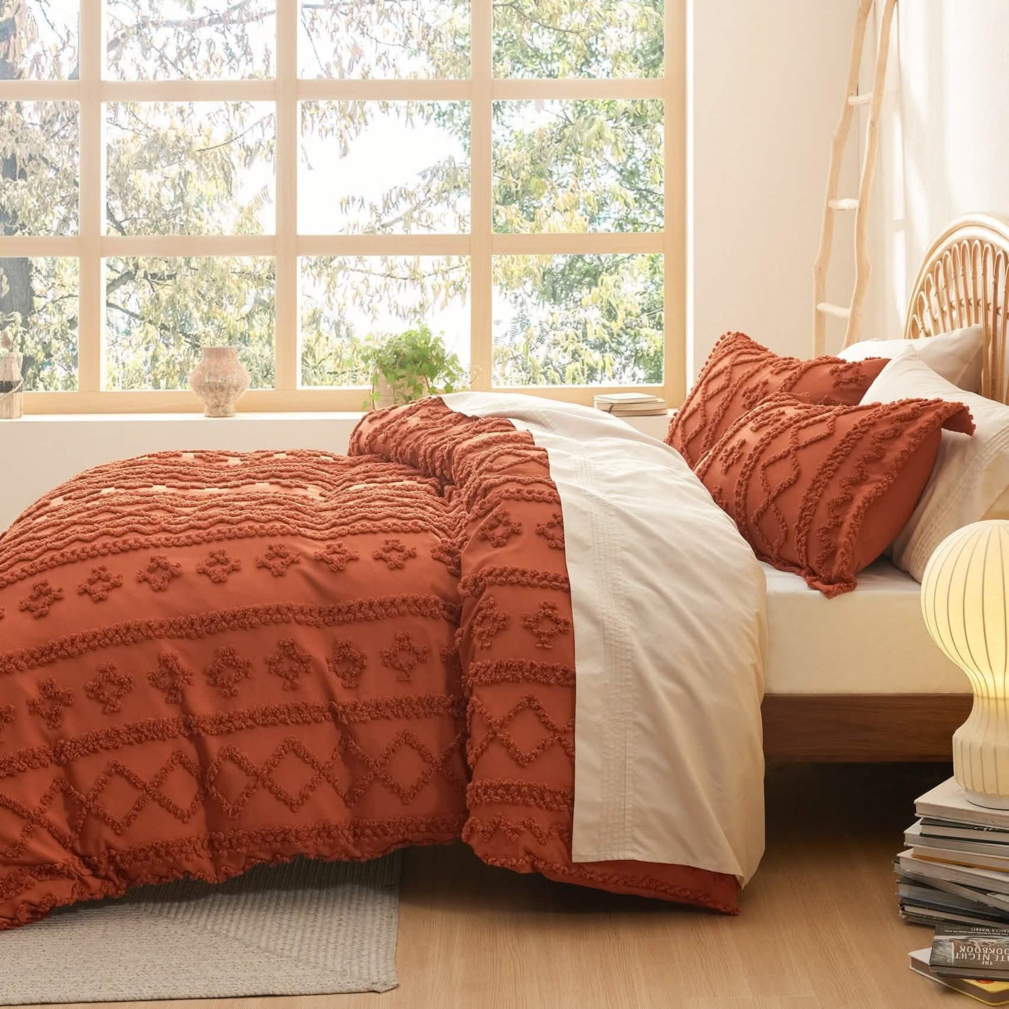 GentleSoft™ Boho Tufted Embroidery Duvet Cover Set