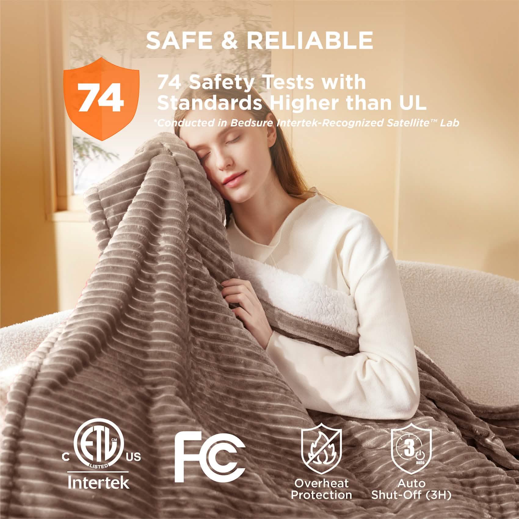 GentleSoft™ Ribbed Flannel Heated Blanket