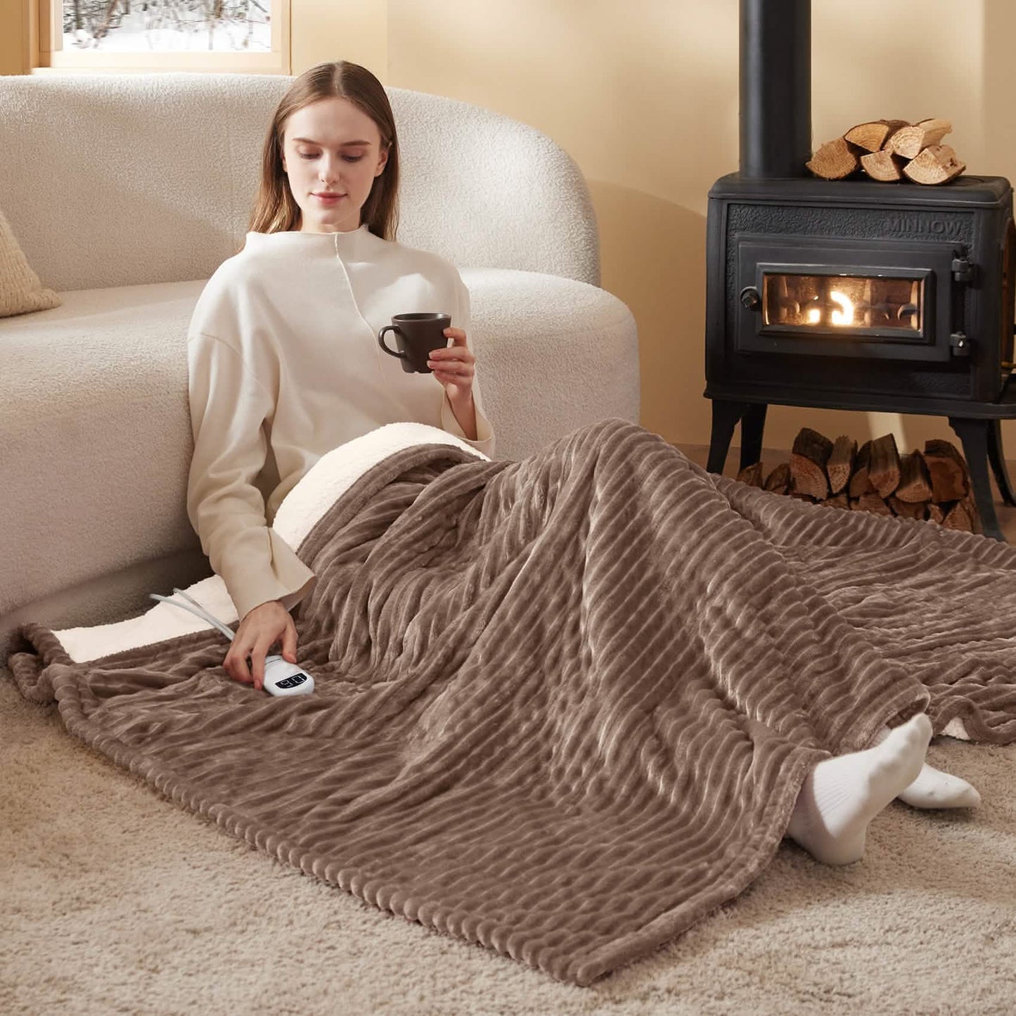 GentleSoft™ Ribbed Flannel Heated Blanket