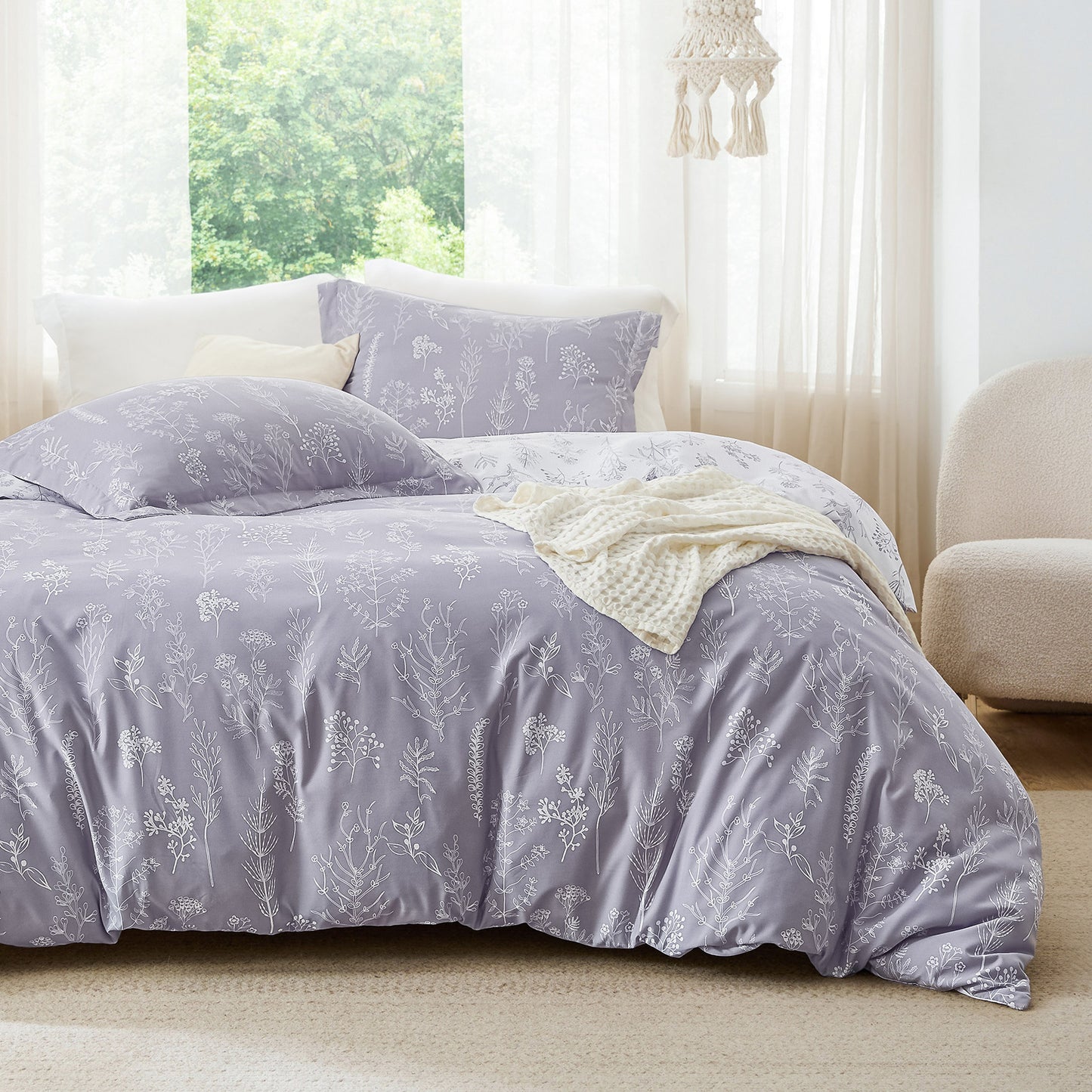 GentleSoft® Reversible Floral Print Duvet Cover Set