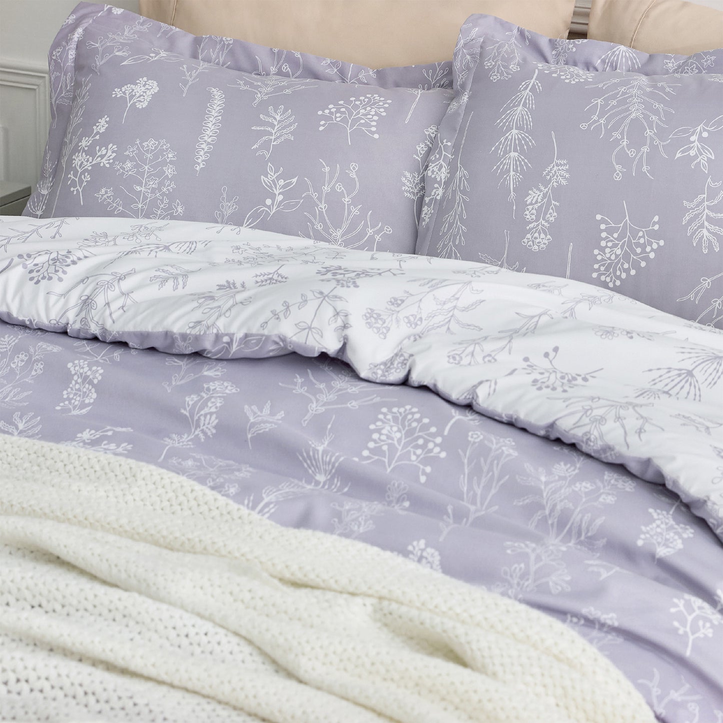 GentleSoft® Reversible Floral Print Duvet Cover Set