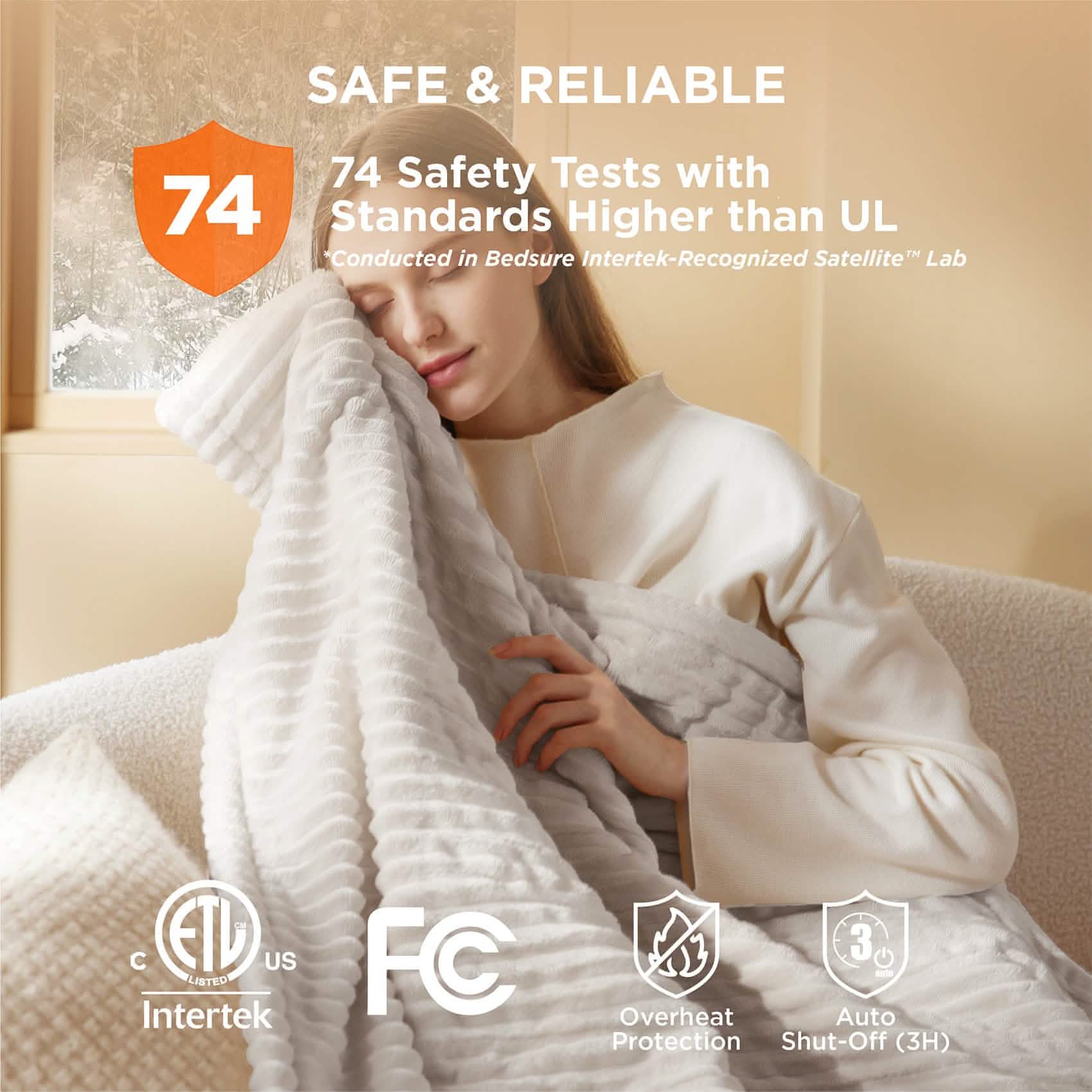 GentleSoft™ Ribbed Flannel Heated Blanket