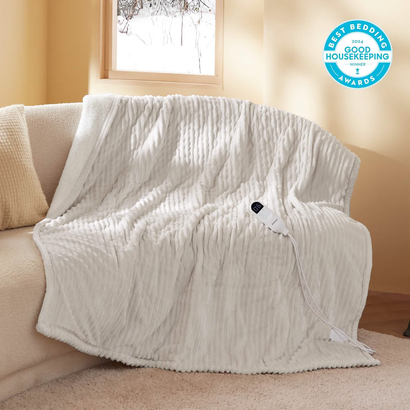 GentleSoft™ Ribbed Flannel Heated Blanket