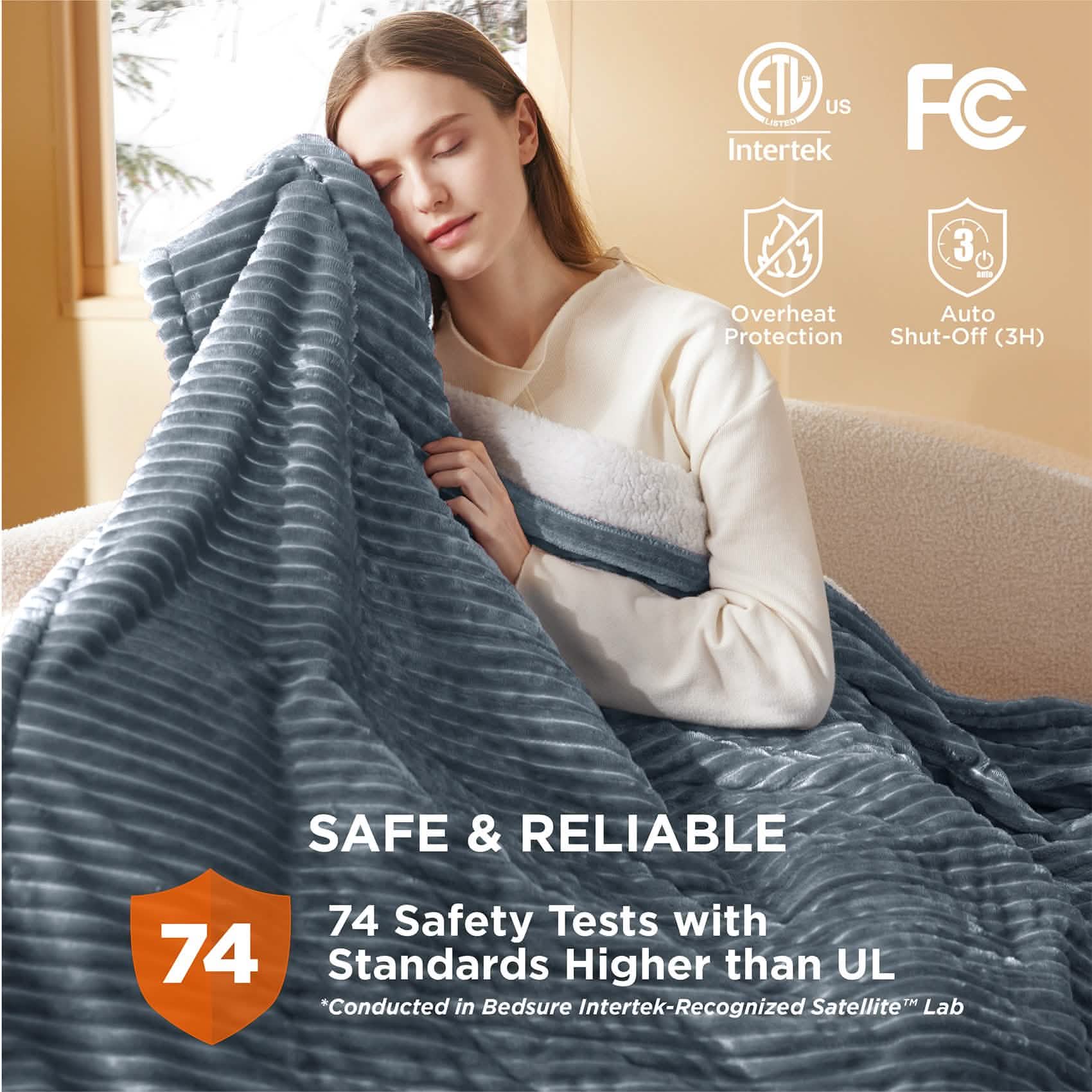 GentleSoft™ Ribbed Flannel Heated Blanket