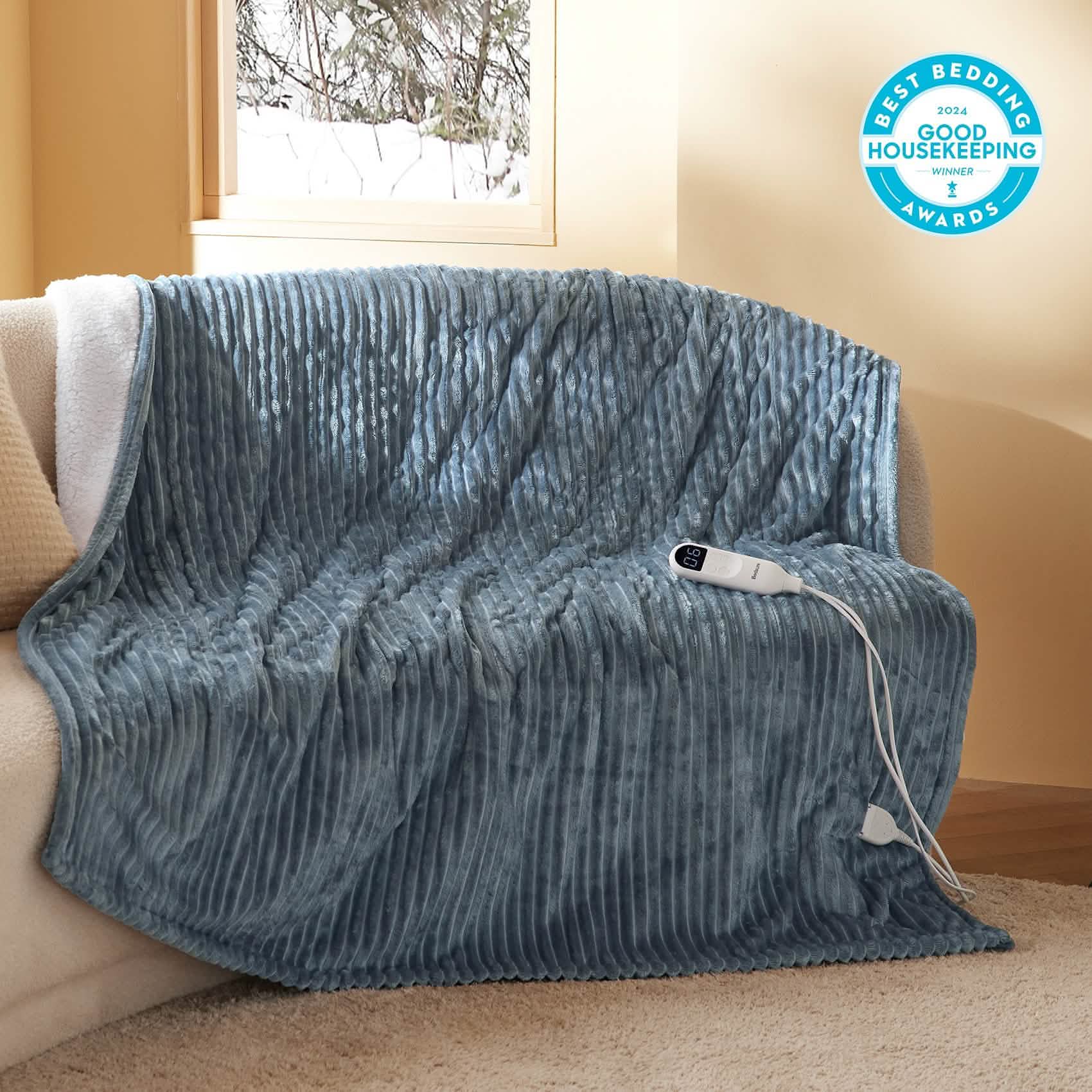 GentleSoft™ Ribbed Flannel Heated Blanket