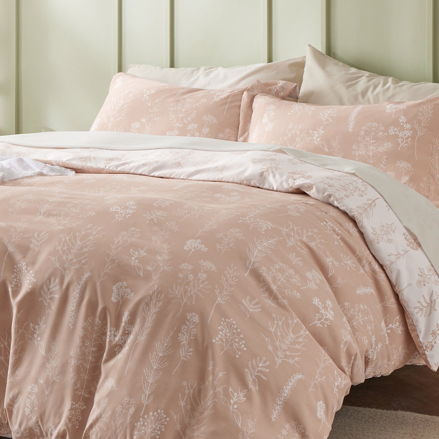 GentleSoft® Reversible Floral Print Duvet Cover Set