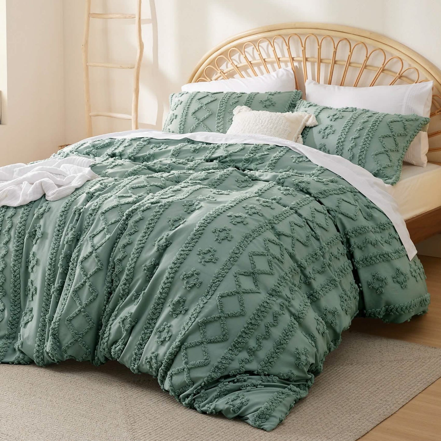 GentleSoft™ Boho Tufted Embroidery Duvet Cover Set