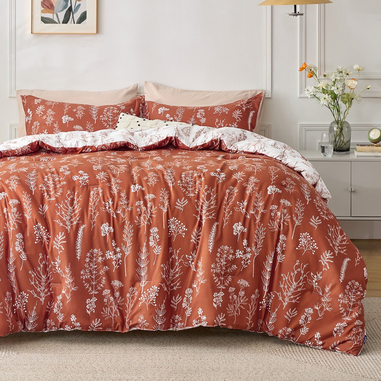 GentleSoft® Reversible Floral Print Duvet Cover Set