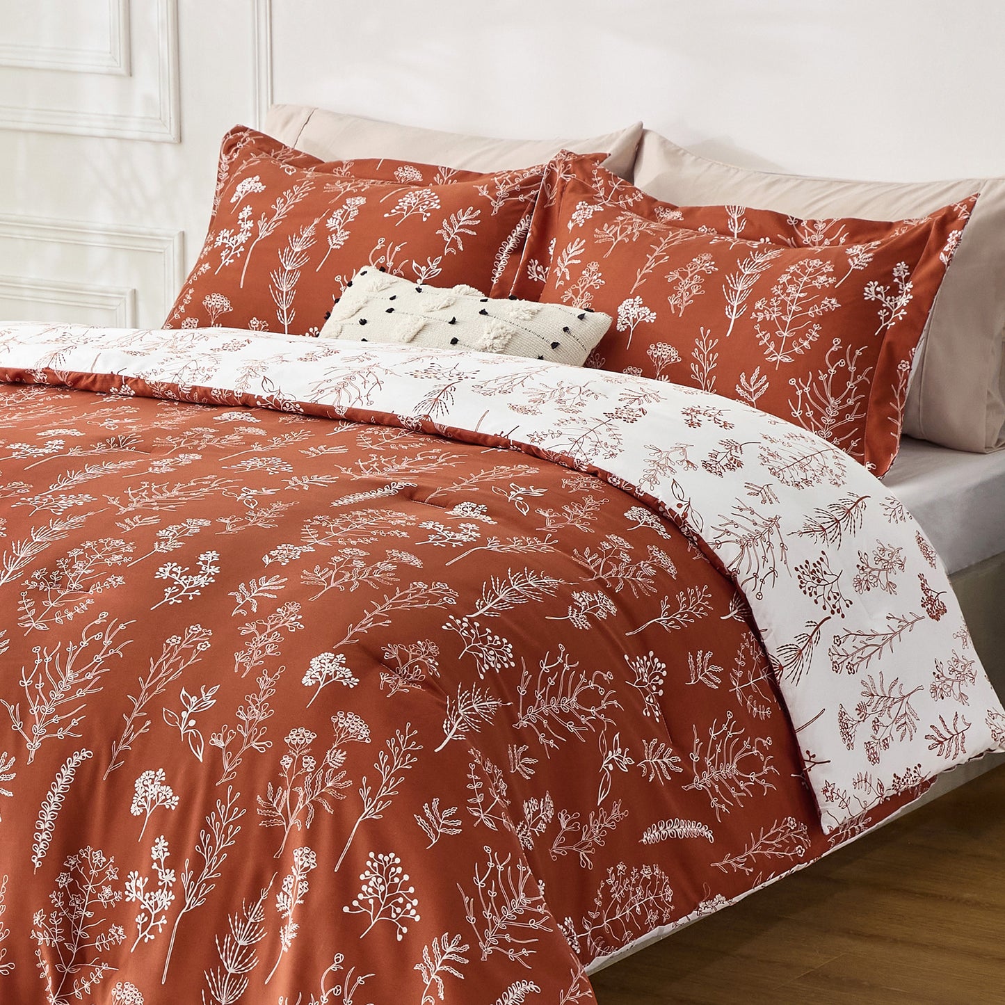 GentleSoft® Reversible Floral Print Duvet Cover Set