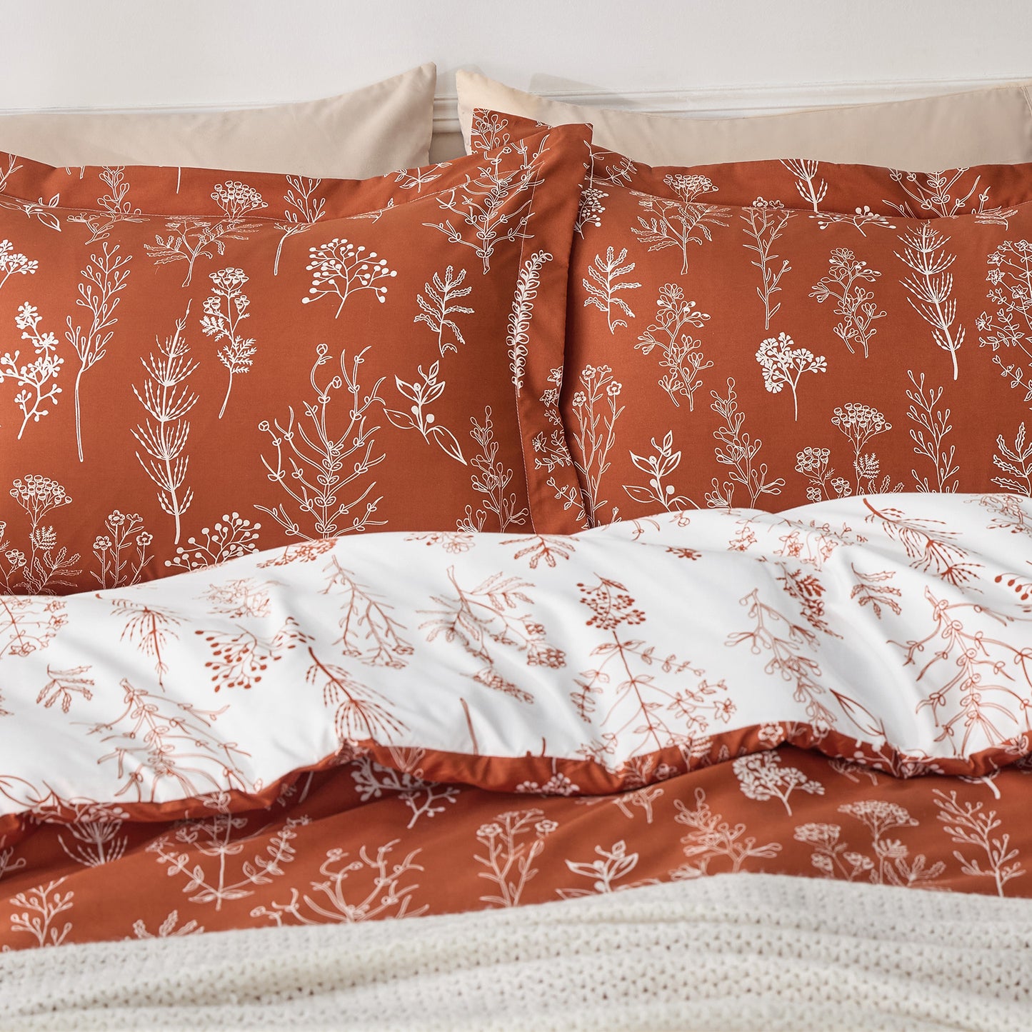 GentleSoft® Reversible Floral Print Duvet Cover Set