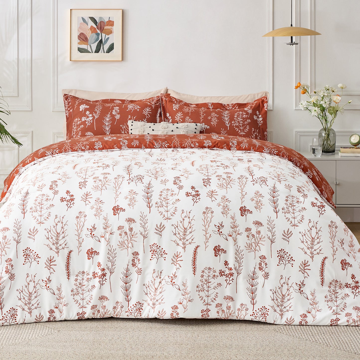 GentleSoft® Reversible Floral Print Duvet Cover Set