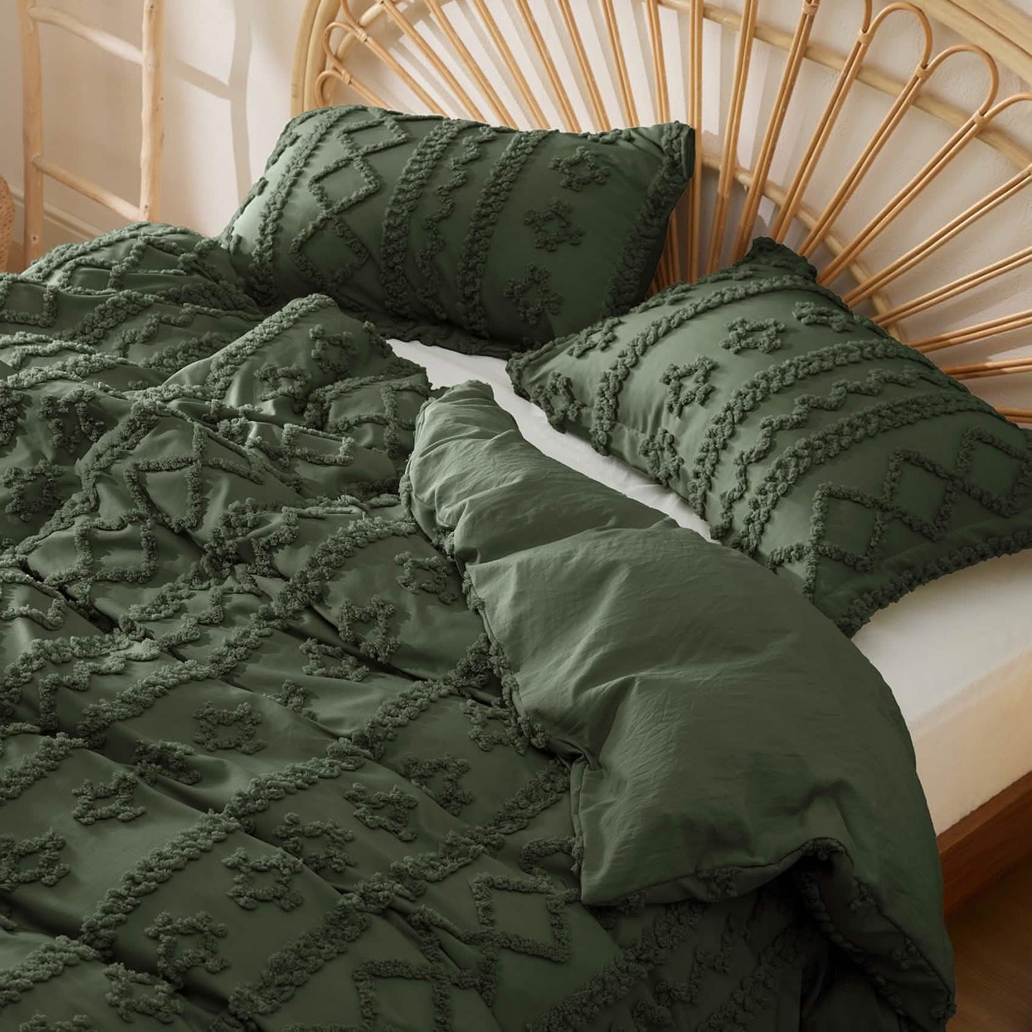 GentleSoft™ Boho Tufted Embroidery Duvet Cover Set