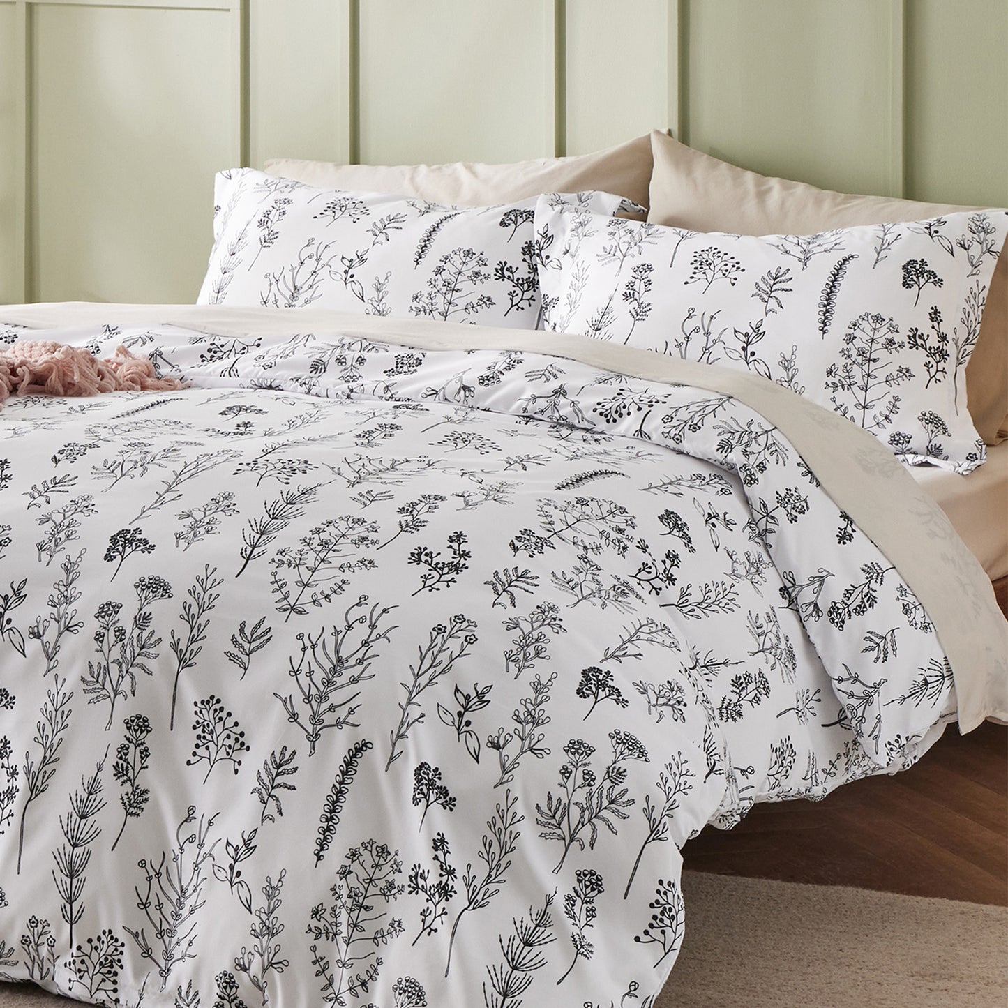 GentleSoft® Reversible Floral Print Duvet Cover Set