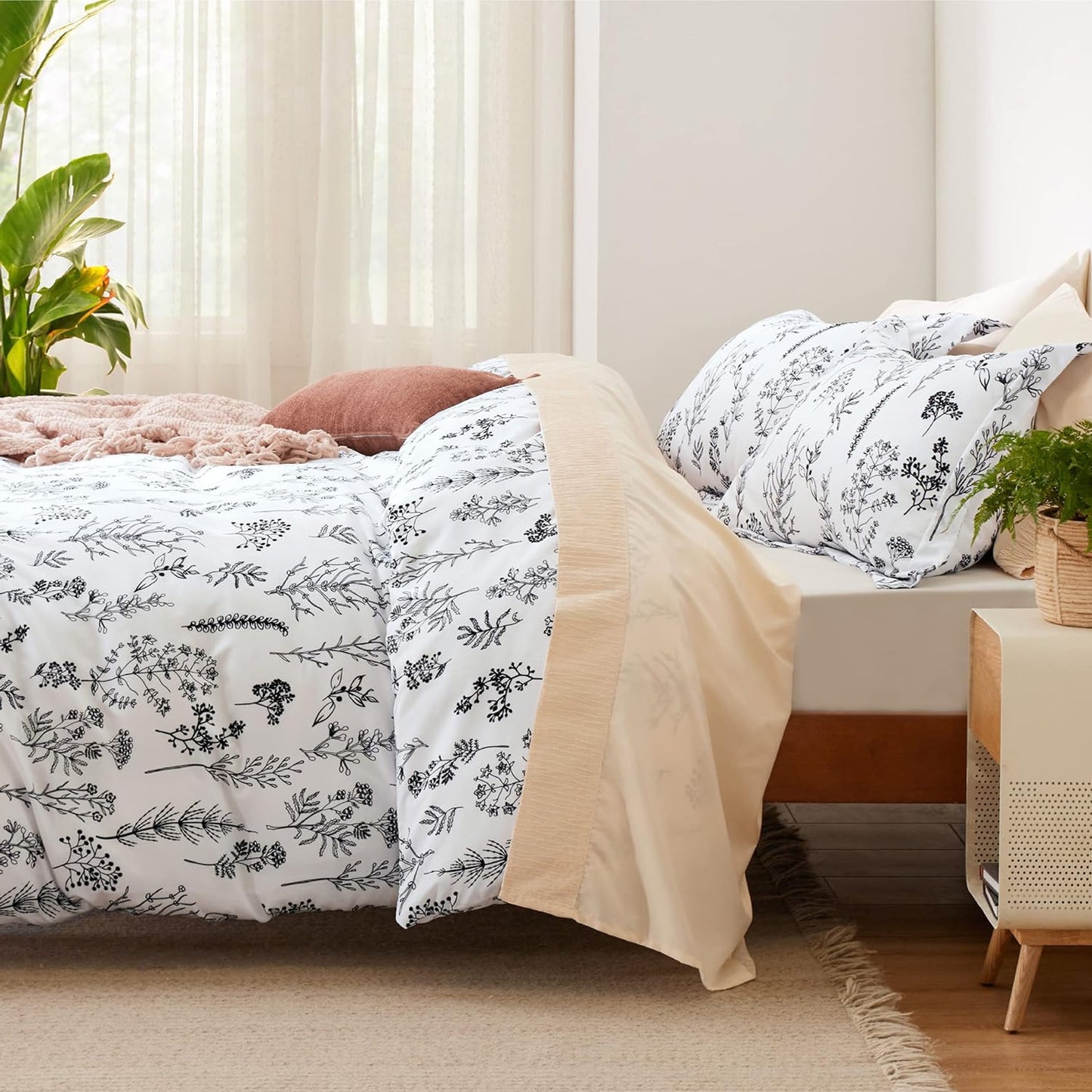 GentleSoft® Reversible Floral Print Duvet Cover Set