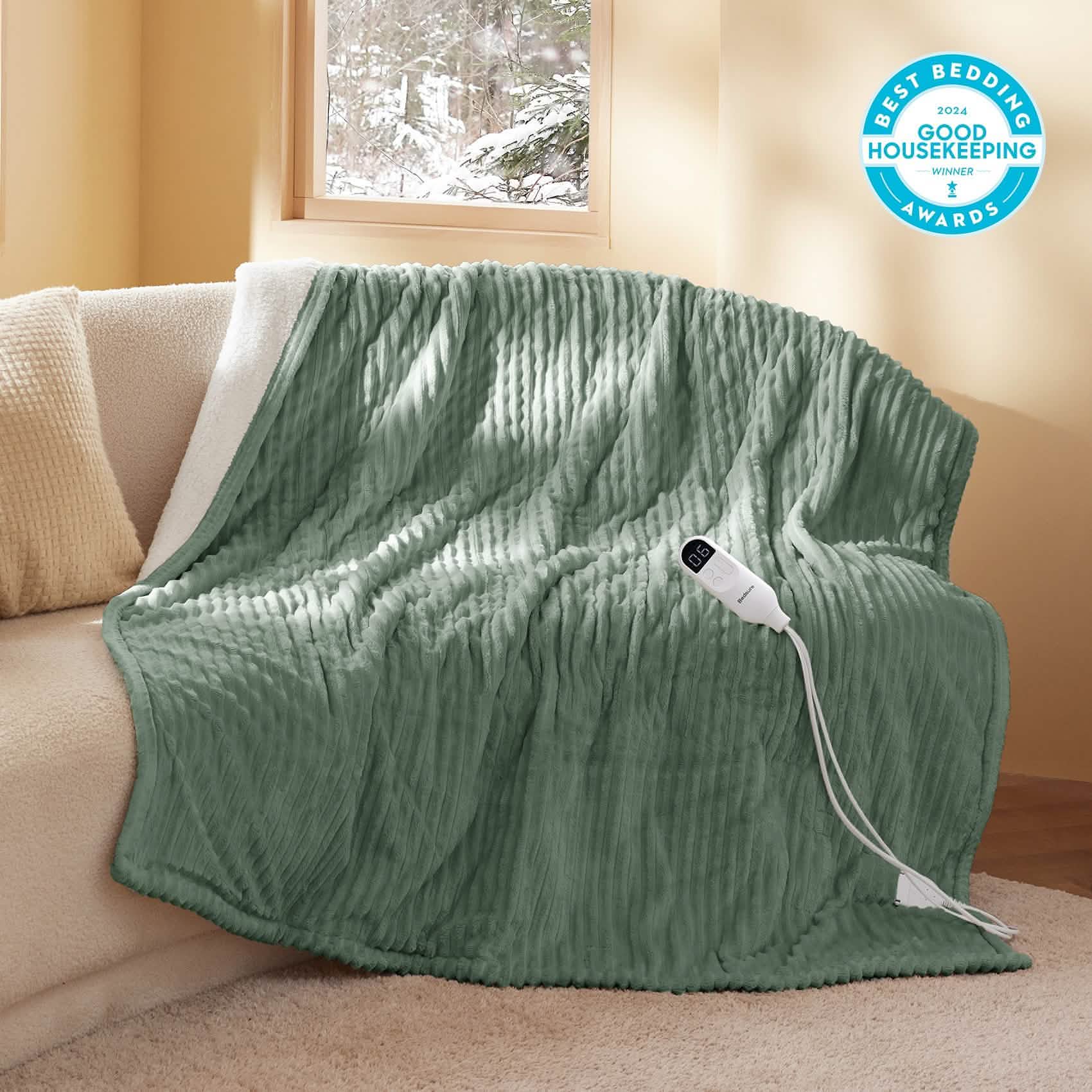 GentleSoft™ Ribbed Flannel Heated Blanket