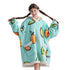 GentleSoft™ Cute Printed Patterns Sherpa Blanket Hoodie Teal