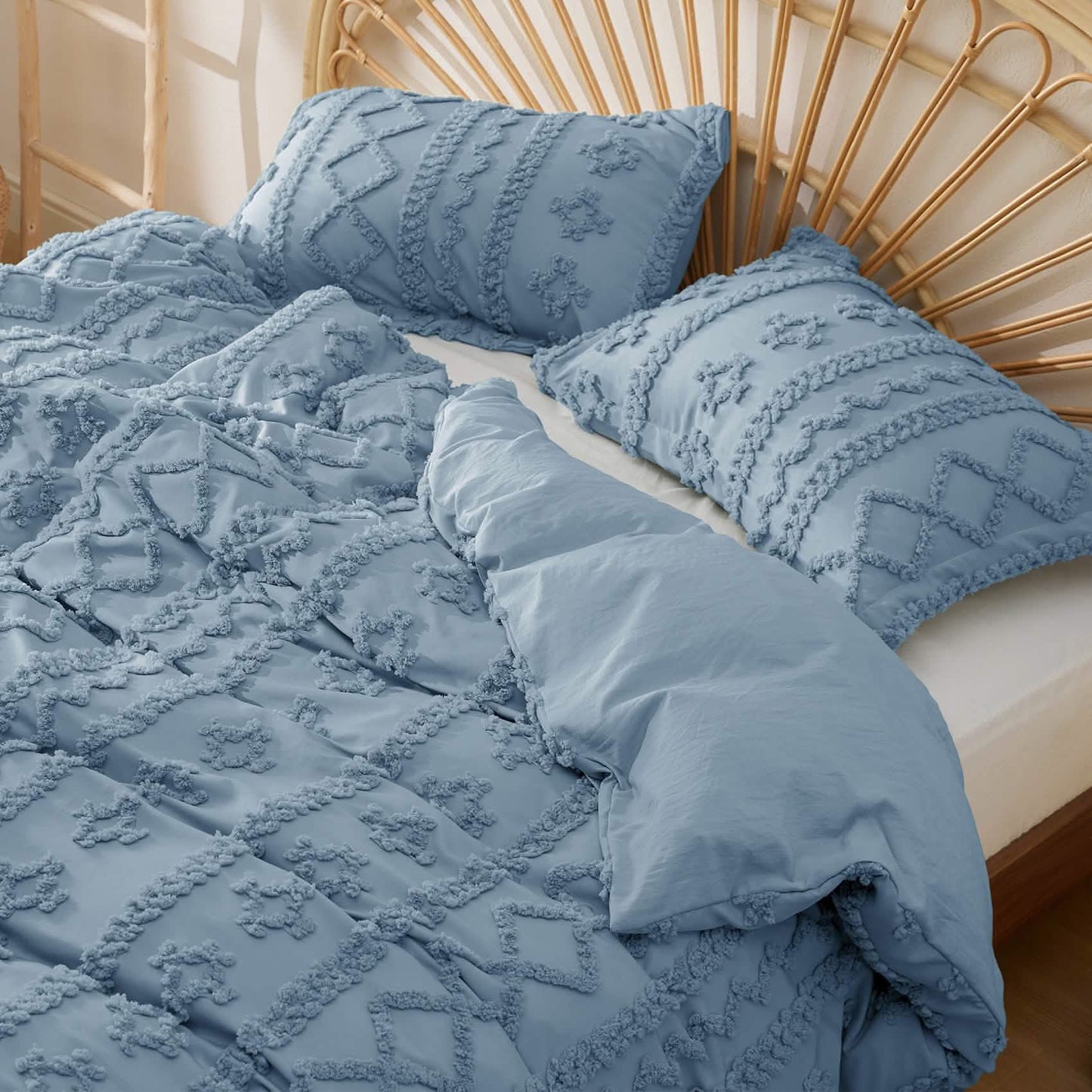 GentleSoft™ Boho Tufted Embroidery Duvet Cover Set