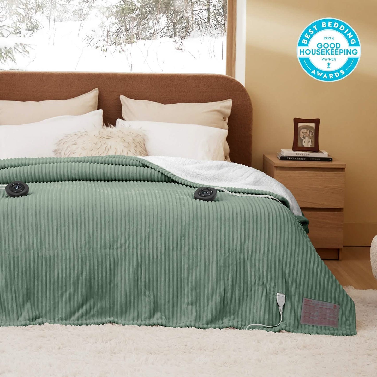 GentleSoft™ Ribbed Flannel Heated Blanket