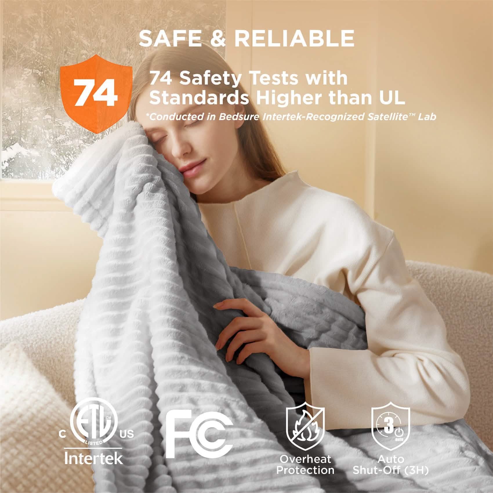 GentleSoft™ Ribbed Flannel Heated Blanket