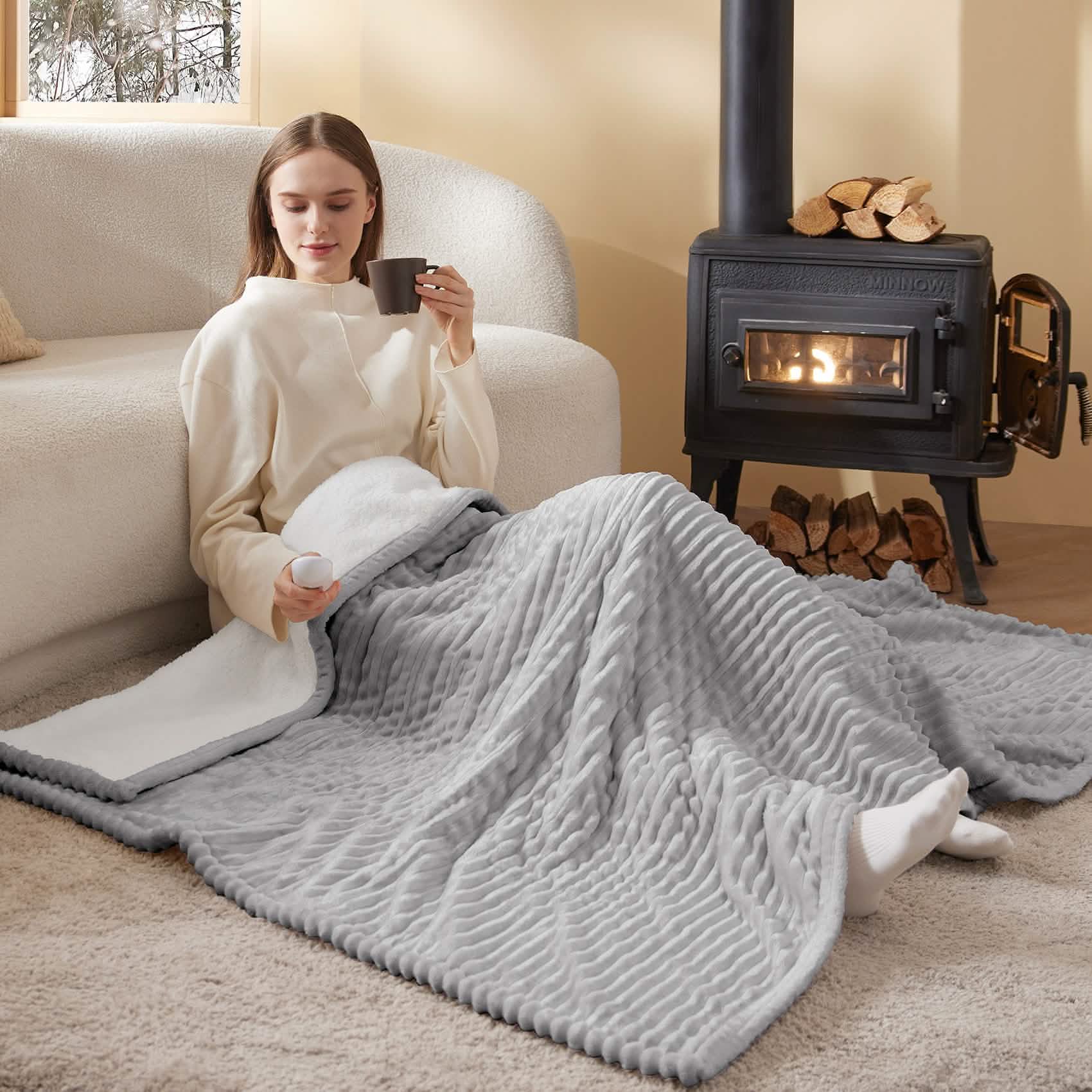GentleSoft™ Ribbed Flannel Heated Blanket