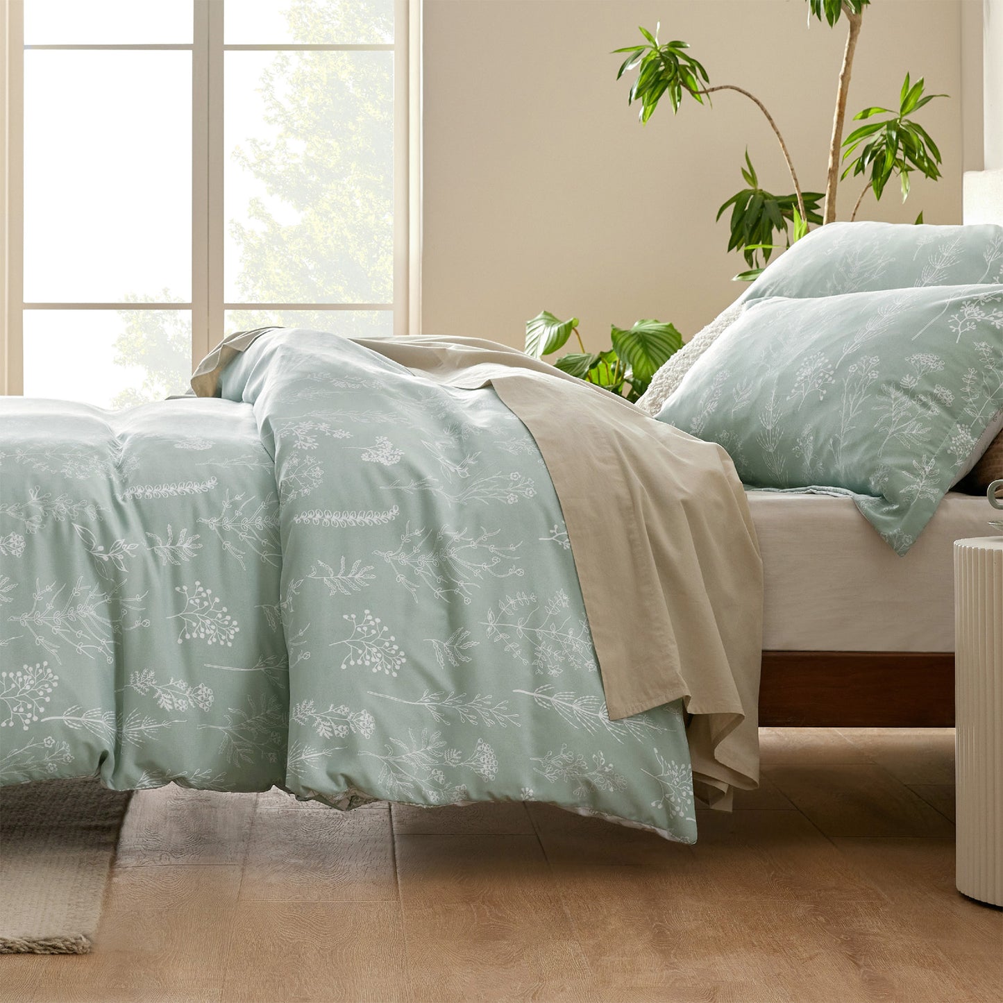 GentleSoft® Reversible Floral Print Duvet Cover Set