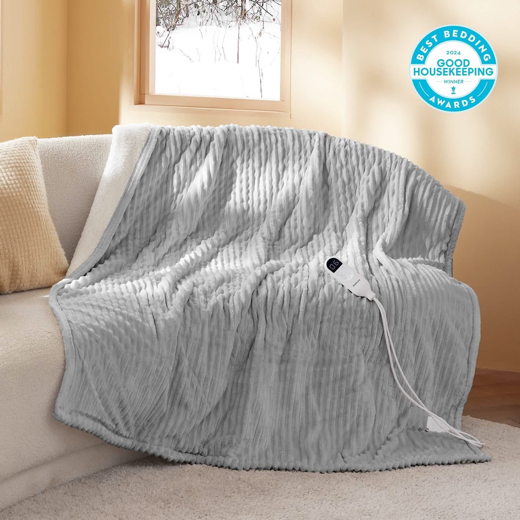 GentleSoft™ Ribbed Flannel Heated Blanket
