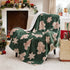 GentleSoft™ Christmas Gingerbread Green Sherpa Throw Blanket