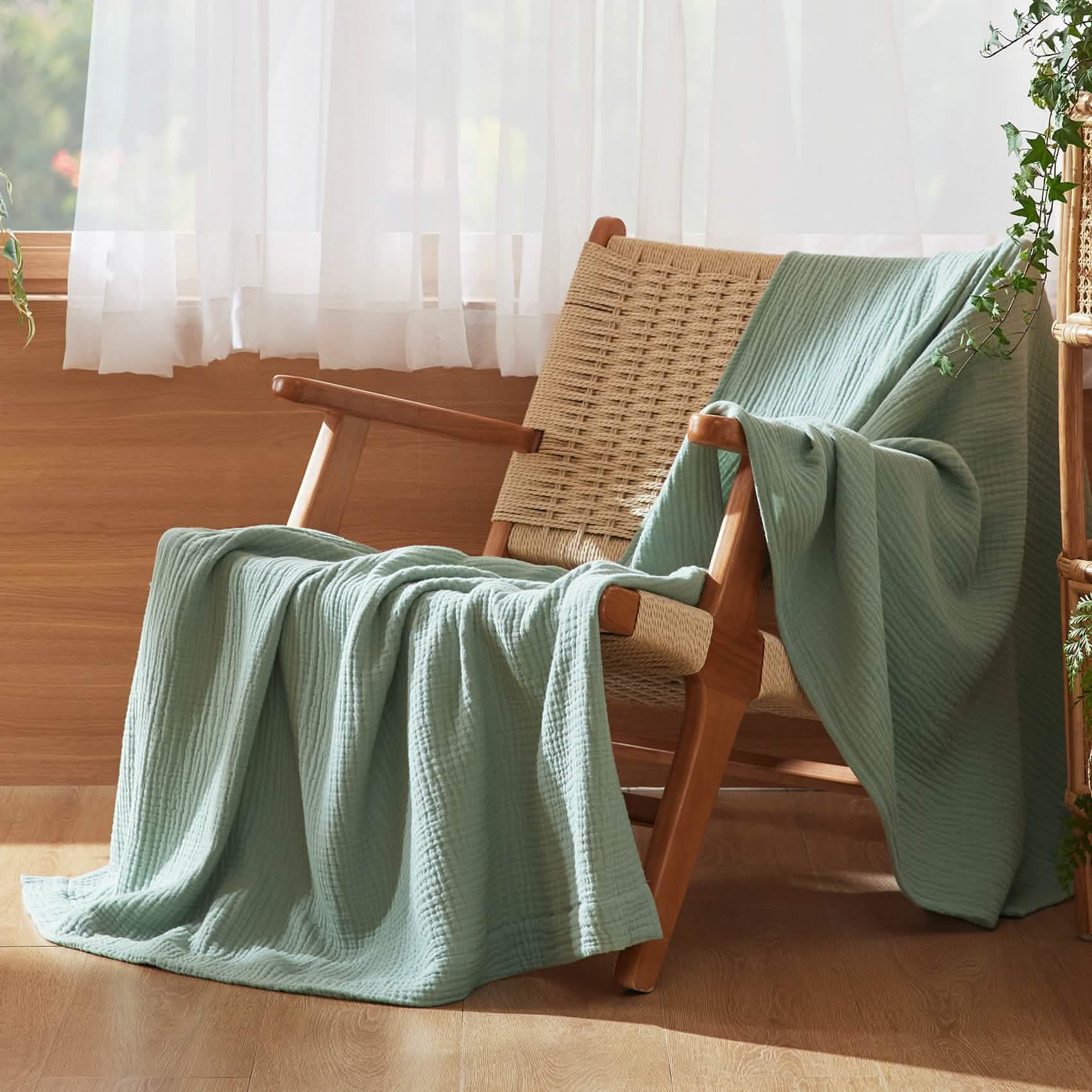 GentleSoft™ 100% Cotton Gauze Spring Throw Blanket