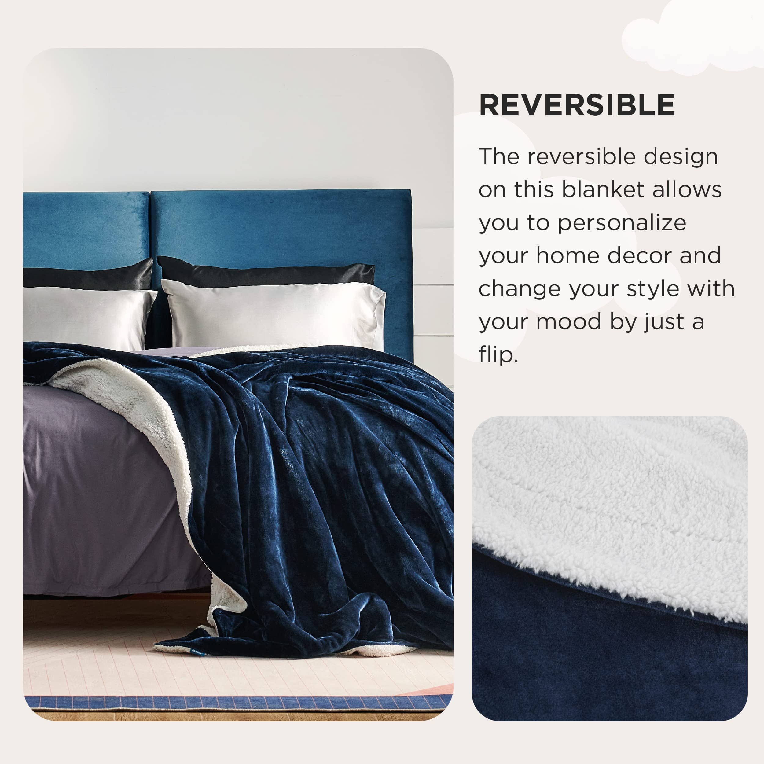 Sherpa and Fleece Reversable Blanket