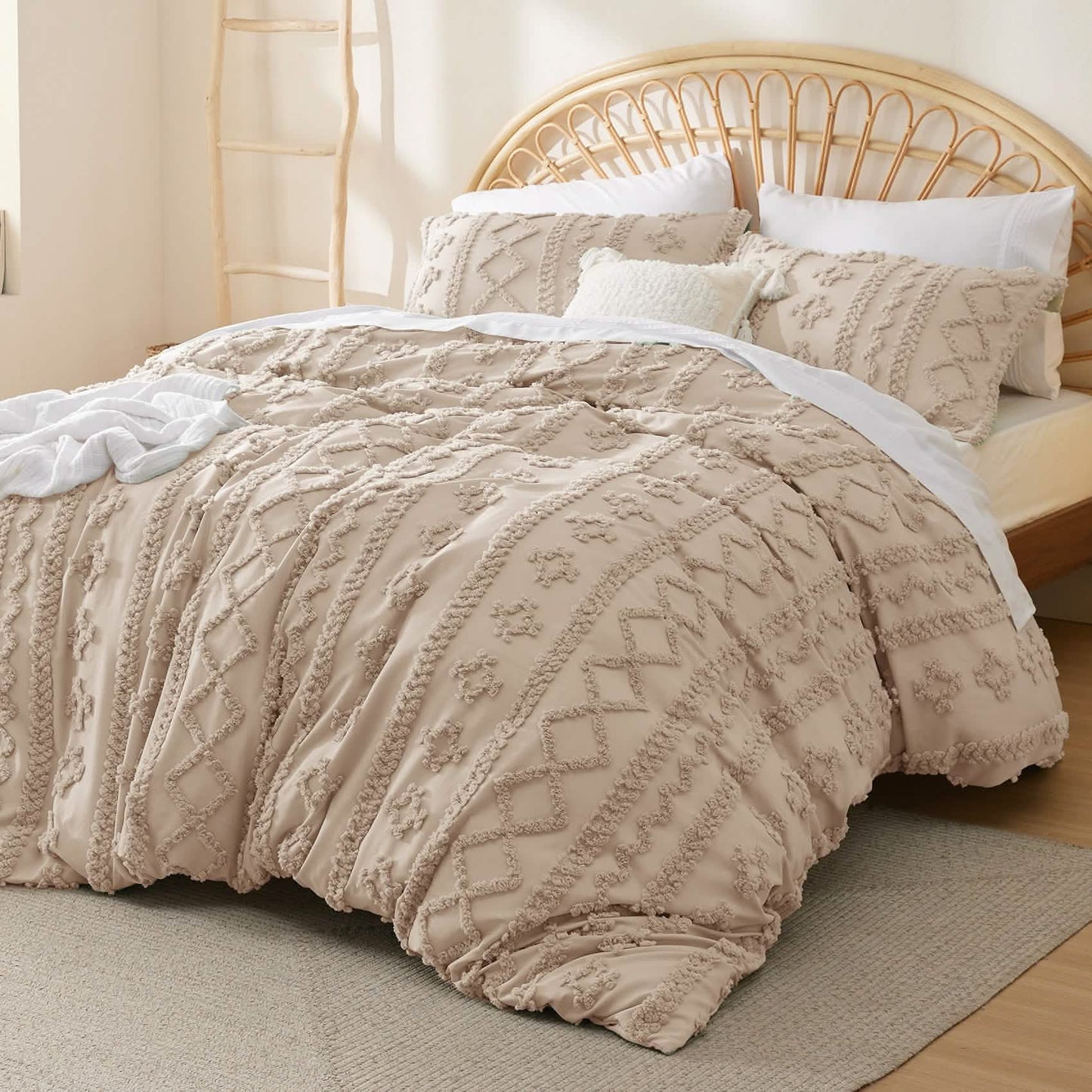 GentleSoft™ Boho Tufted Embroidery Duvet Cover Set