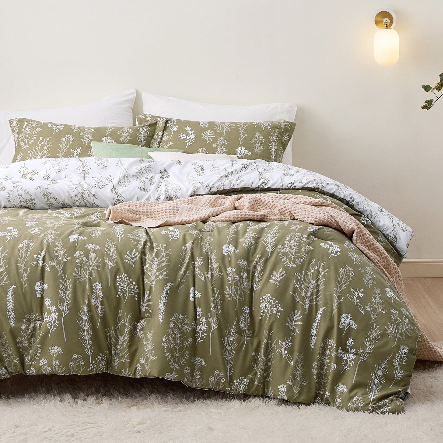 GentleSoft® Reversible Floral Print Duvet Cover Set