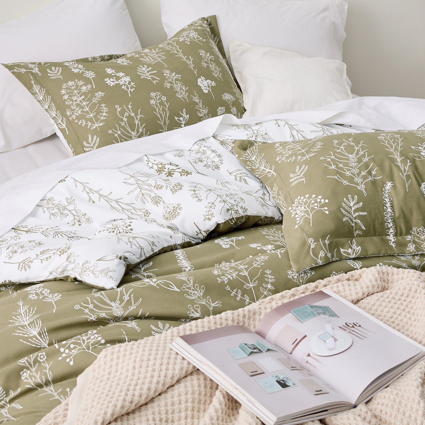 GentleSoft® Reversible Floral Print Duvet Cover Set
