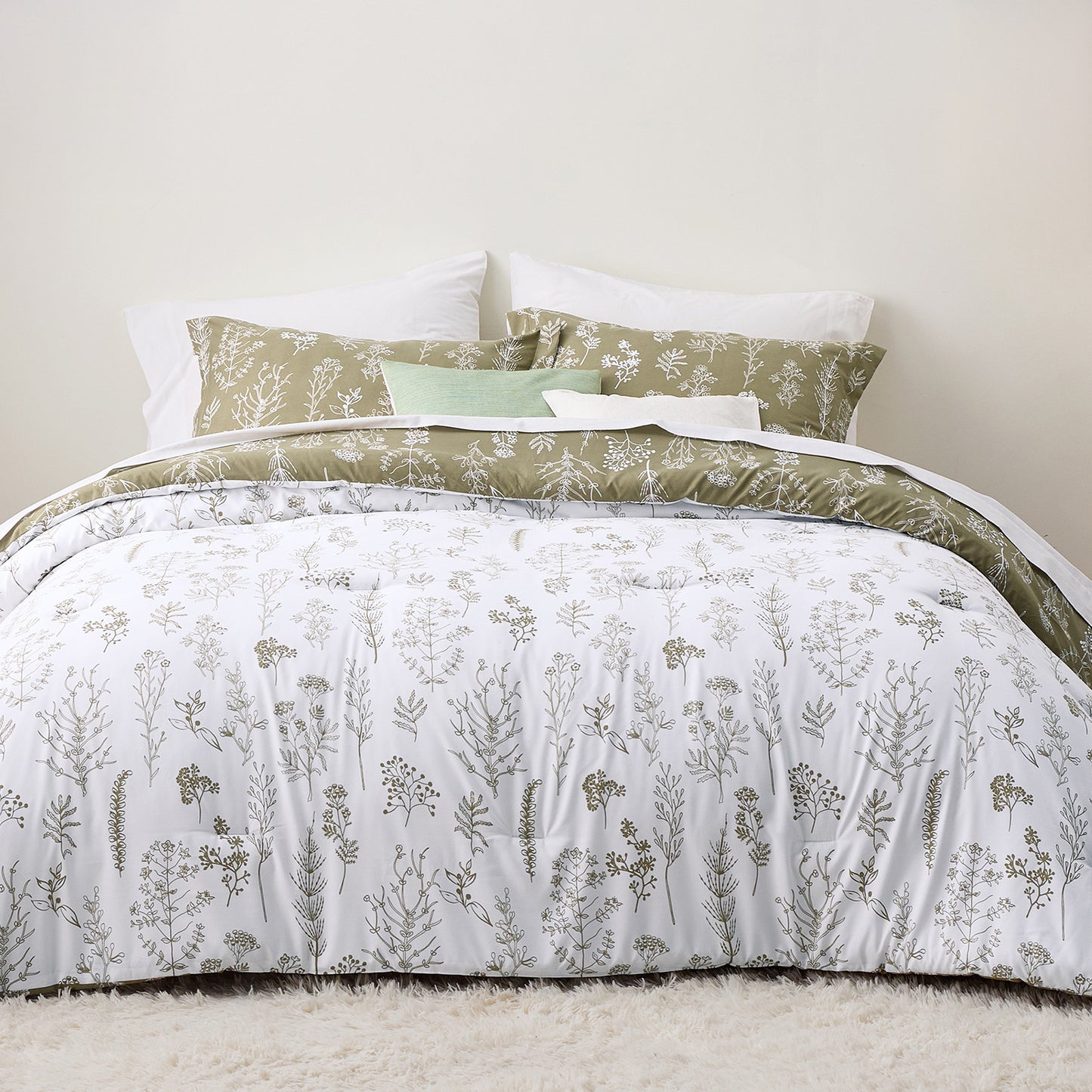 GentleSoft® Reversible Floral Print Duvet Cover Set