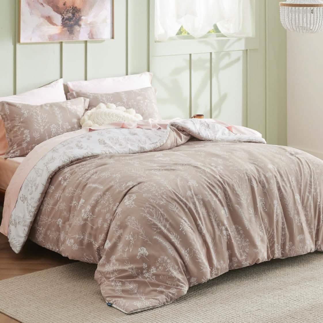 GentleSoft™ Reversible Floral Print Duvet Cover Set