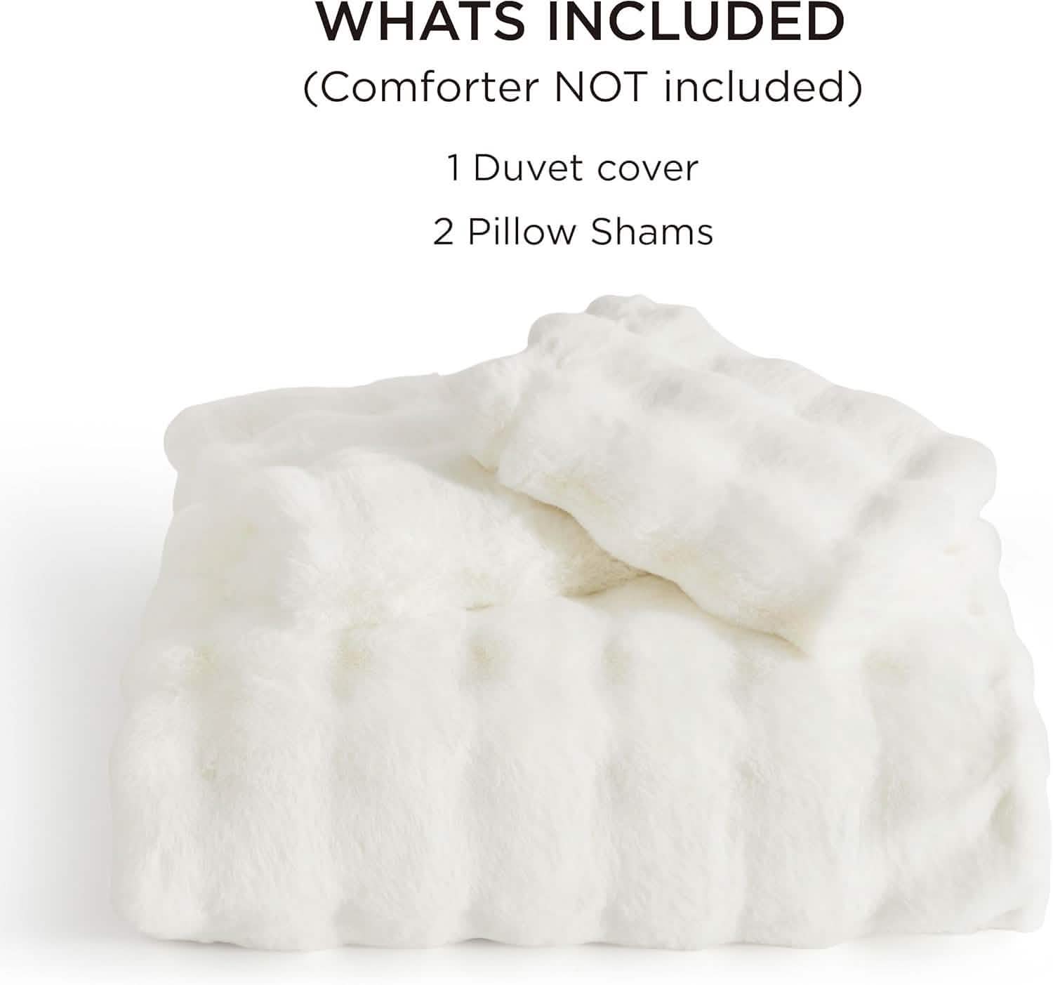GentleSoft™ Carved Faux Rabbit Fur Duvet Cover Set