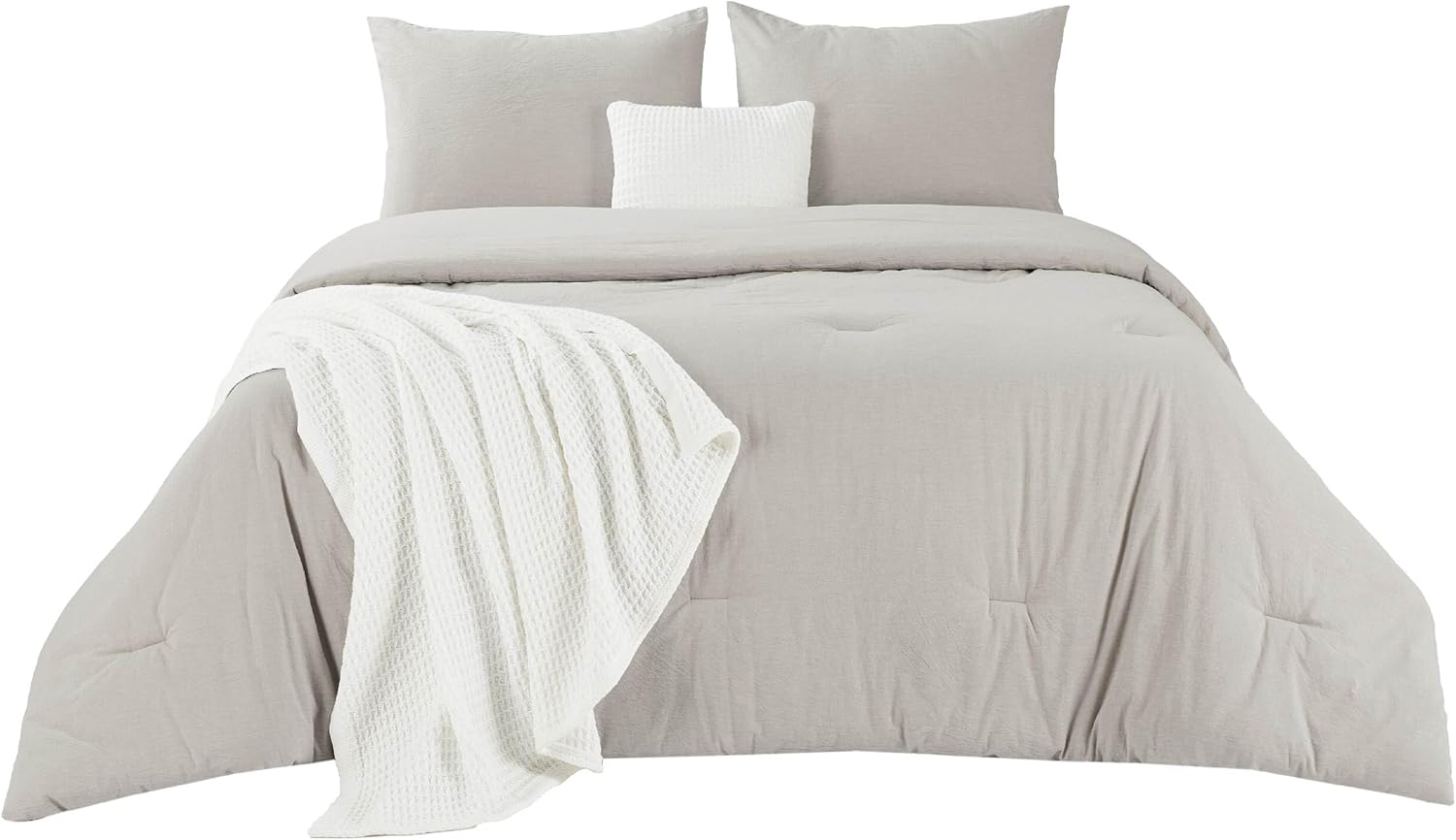GentleSoft™ 5 Piece Cotton Waffle Weave Bed-in-a-bag