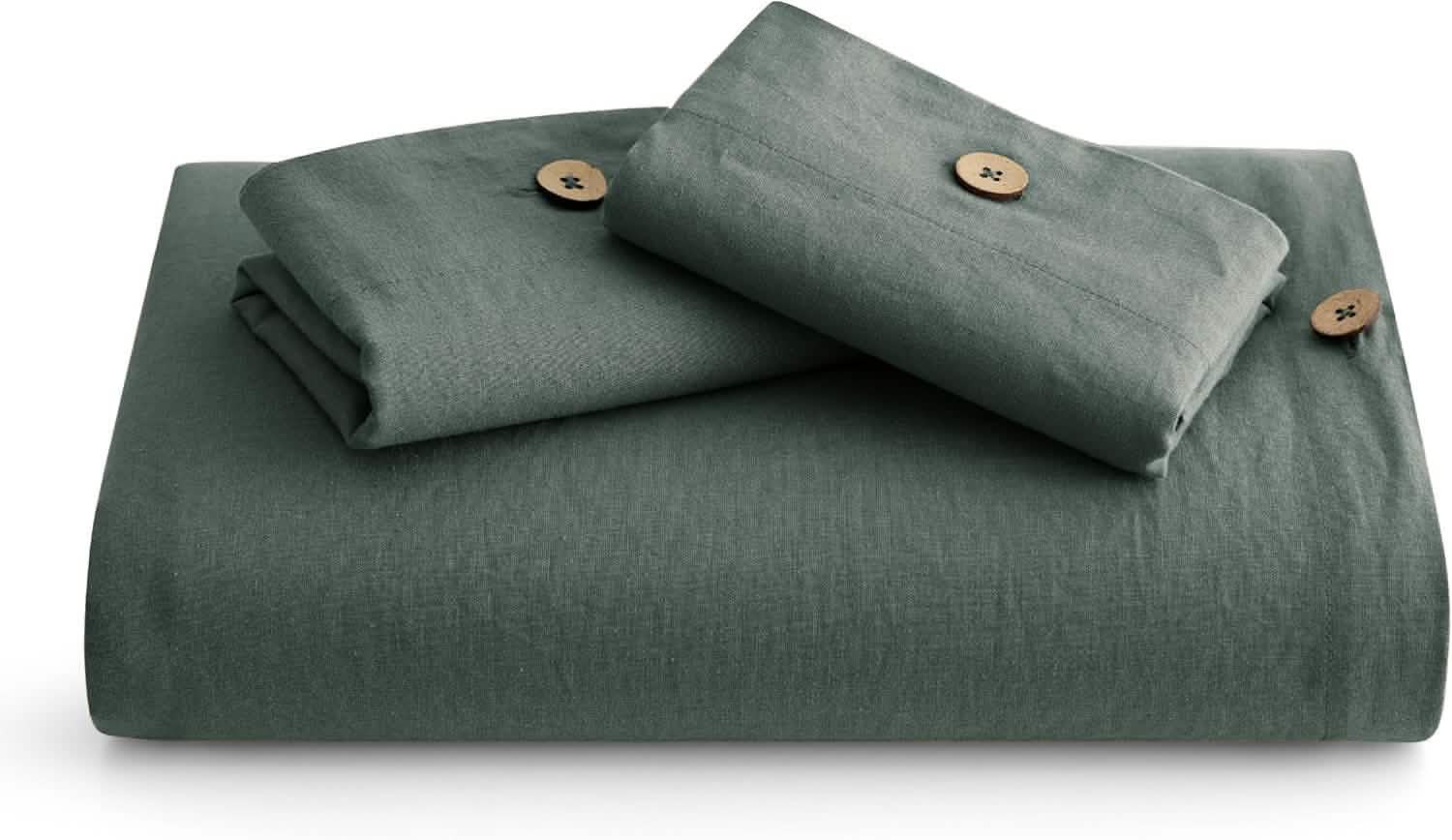 GentleSoft™ Cotton Linen Hybrid Duvet Cover Set