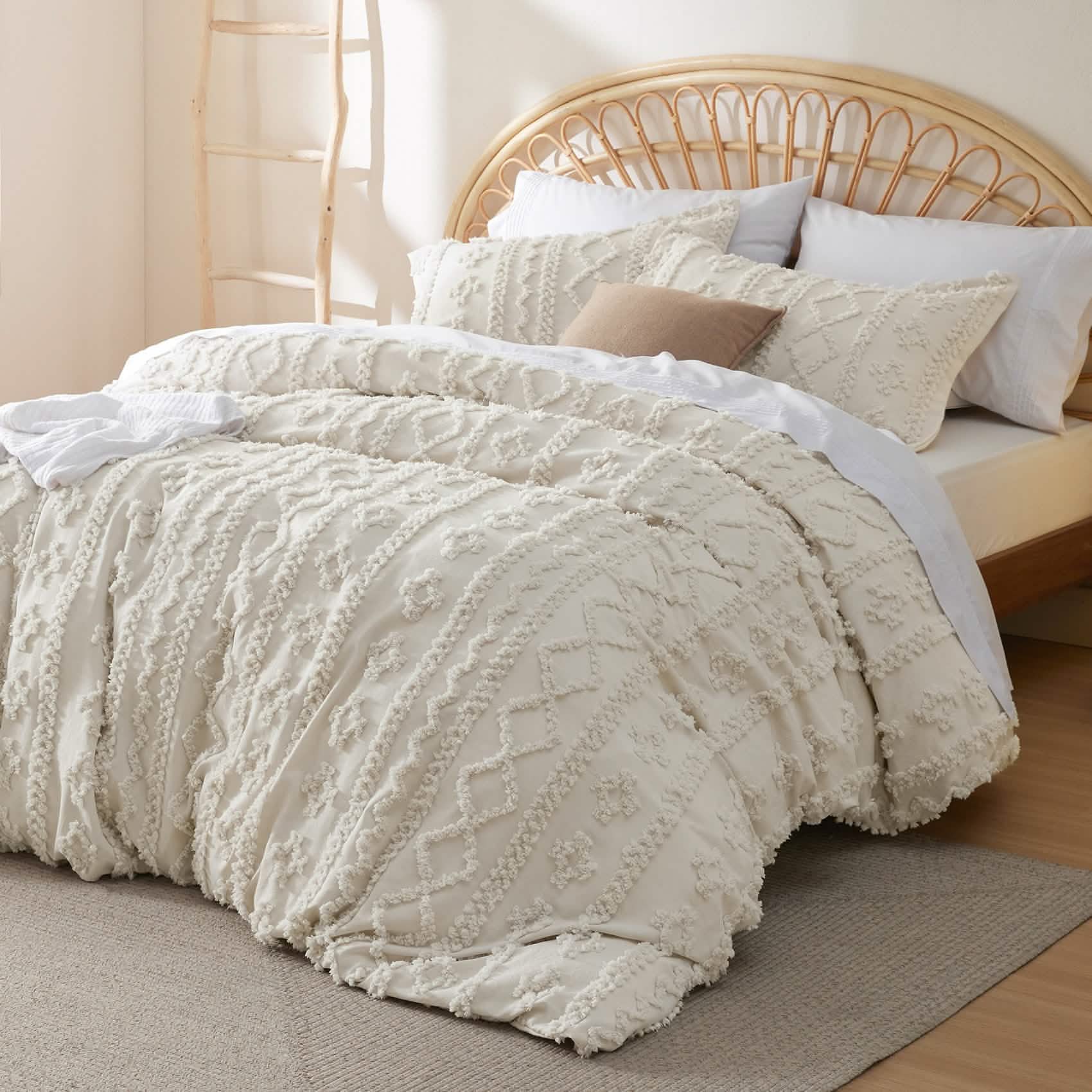 GentleSoft™ Boho Tufted Embroidery Duvet Cover Set