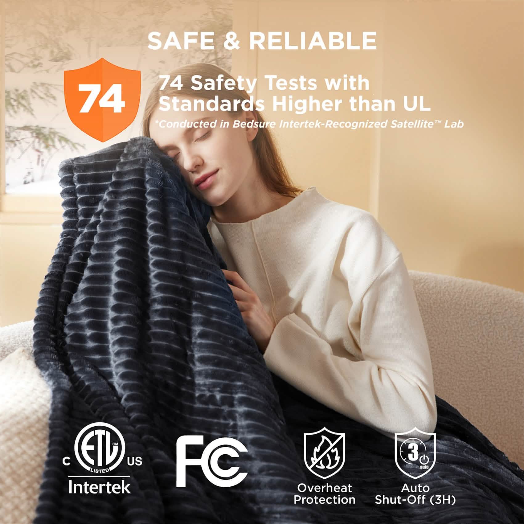 GentleSoft™ Ribbed Flannel Heated Blanket
