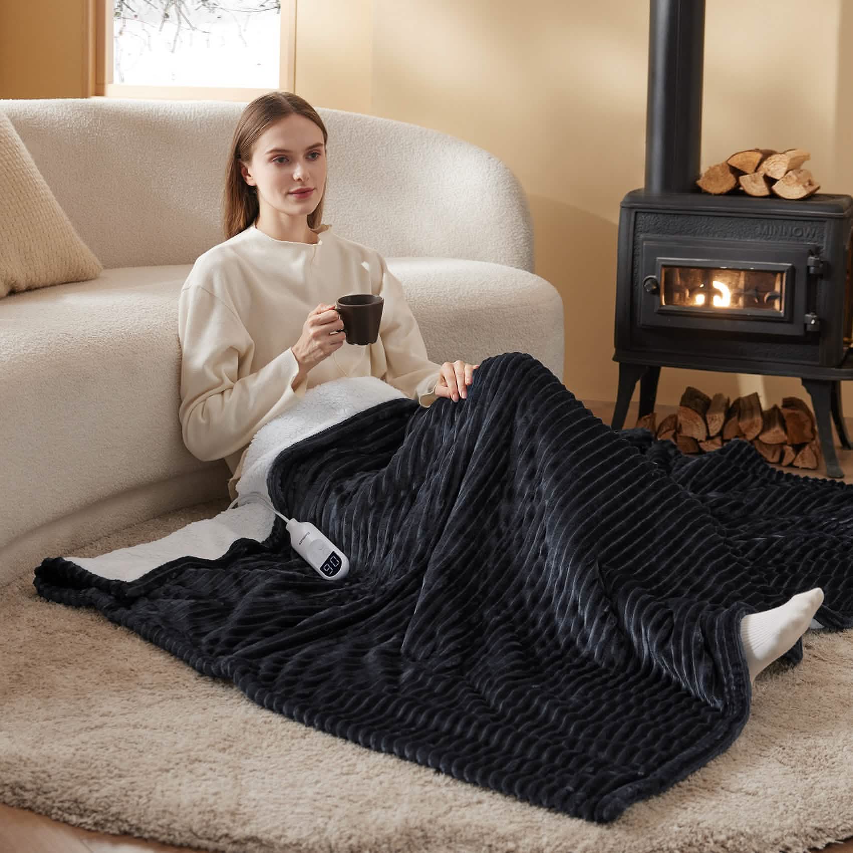GentleSoft™ Ribbed Flannel Heated Blanket