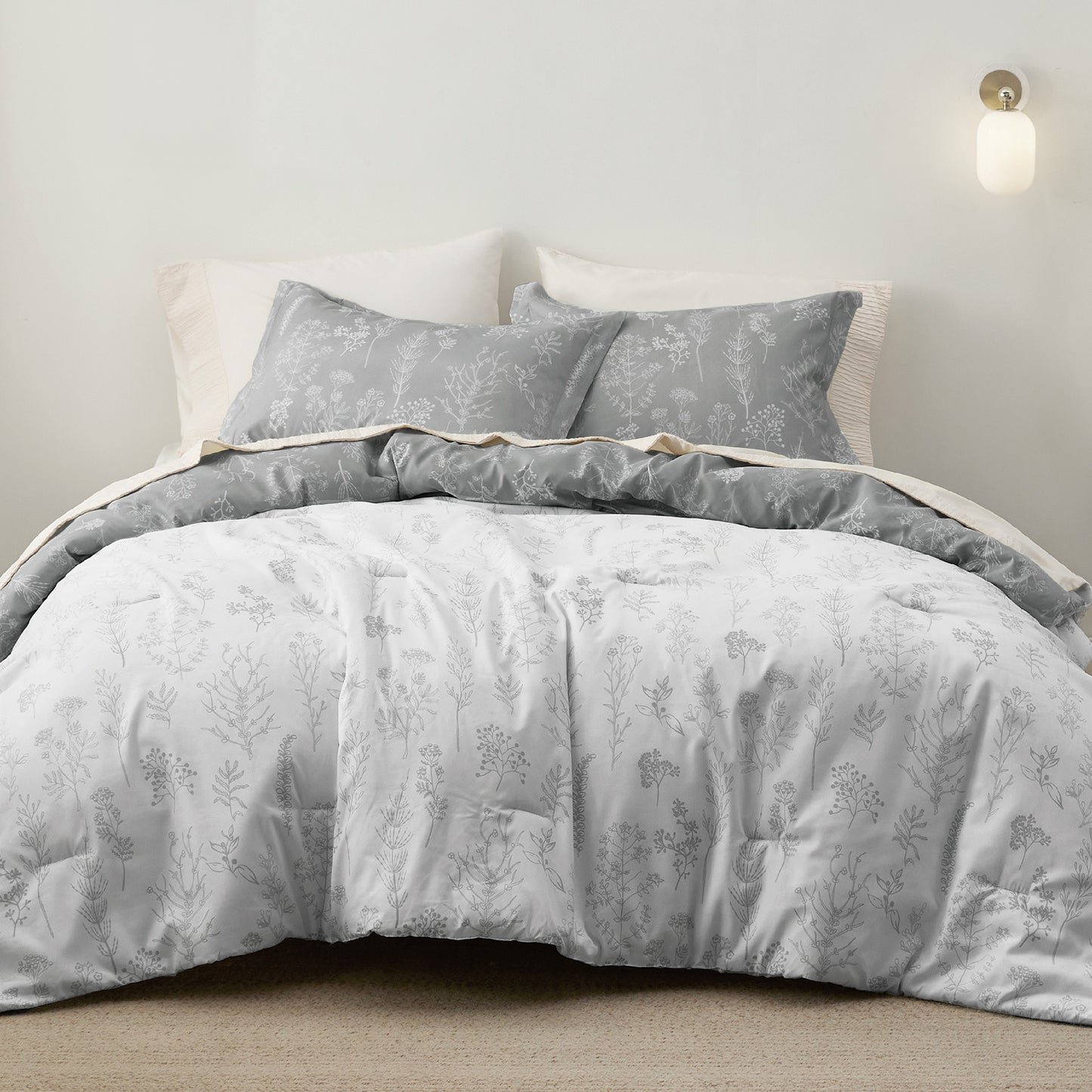 GentleSoft® Reversible Floral Print Duvet Cover Set