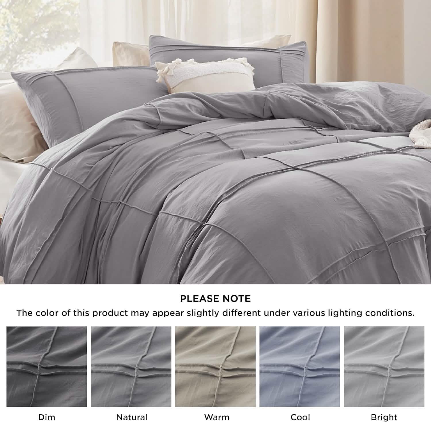 GentleSoft™ Striped Tufted Embroidery Duvet Cover Set