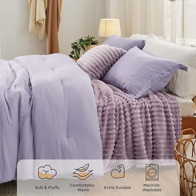 GentleSoft™ Checkered Comforter Set Striped