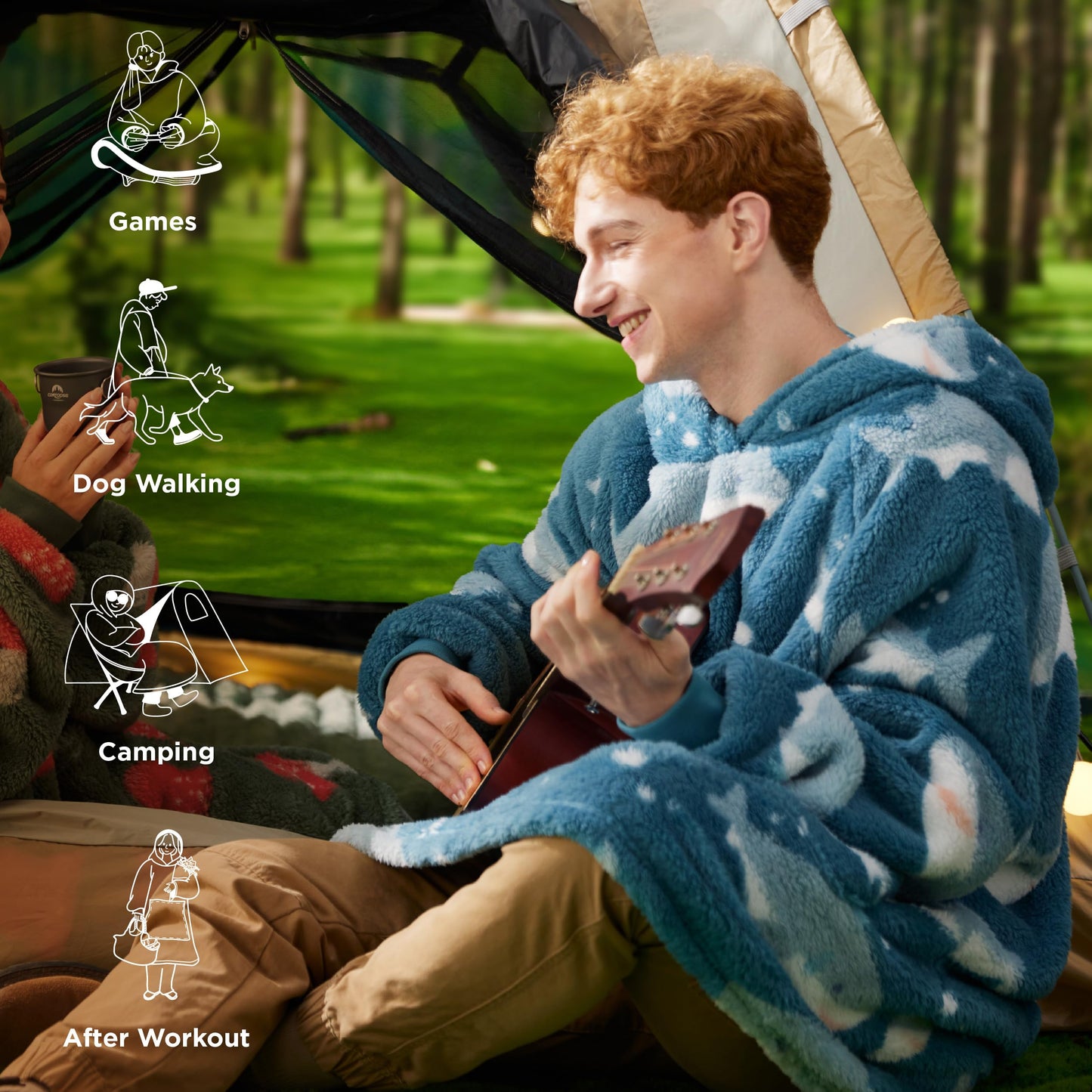 GentleSoft® Shaggy Sherpa Blanket Hoodie